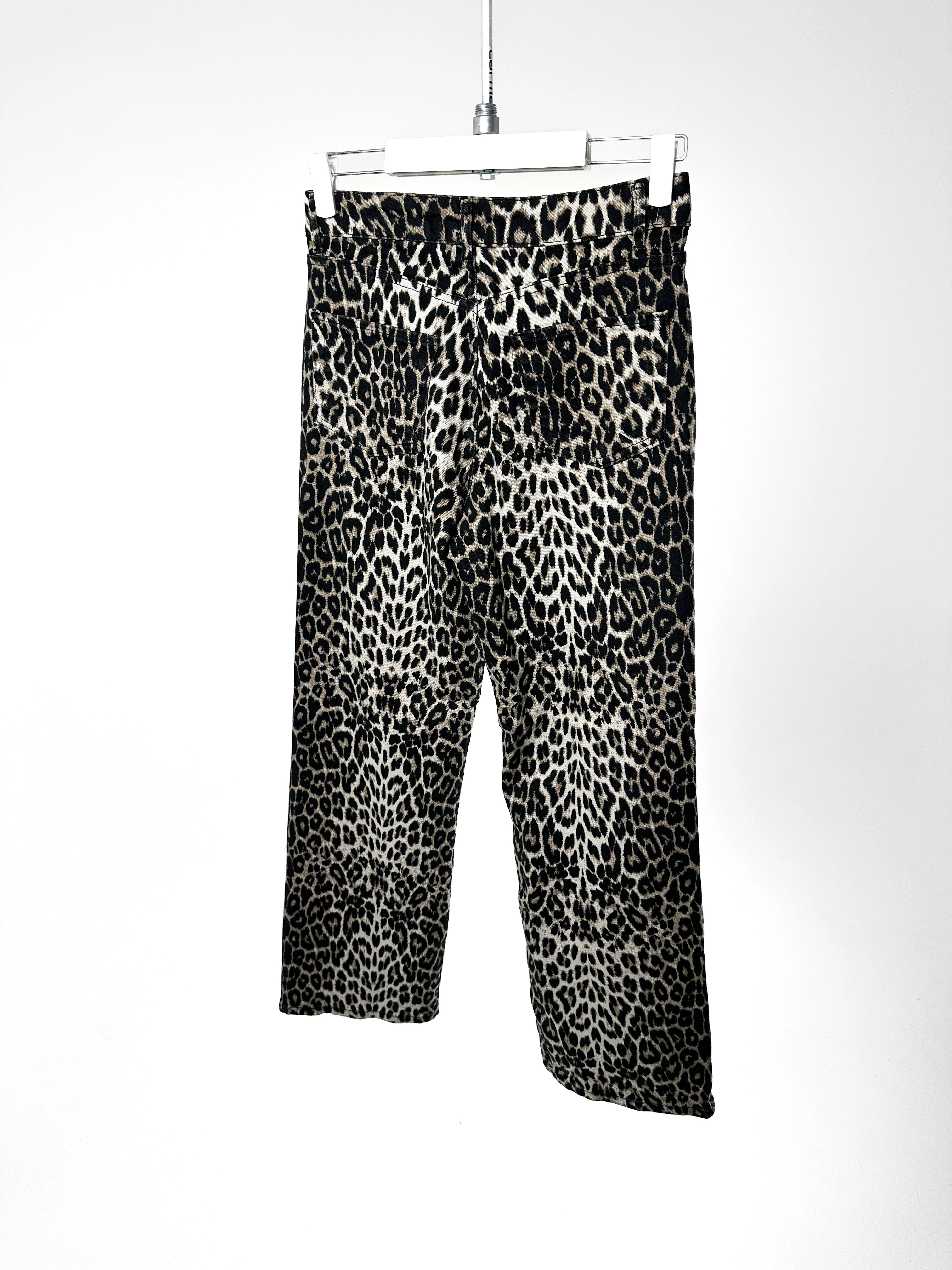 Leopar Desen Palazzo Pantolon