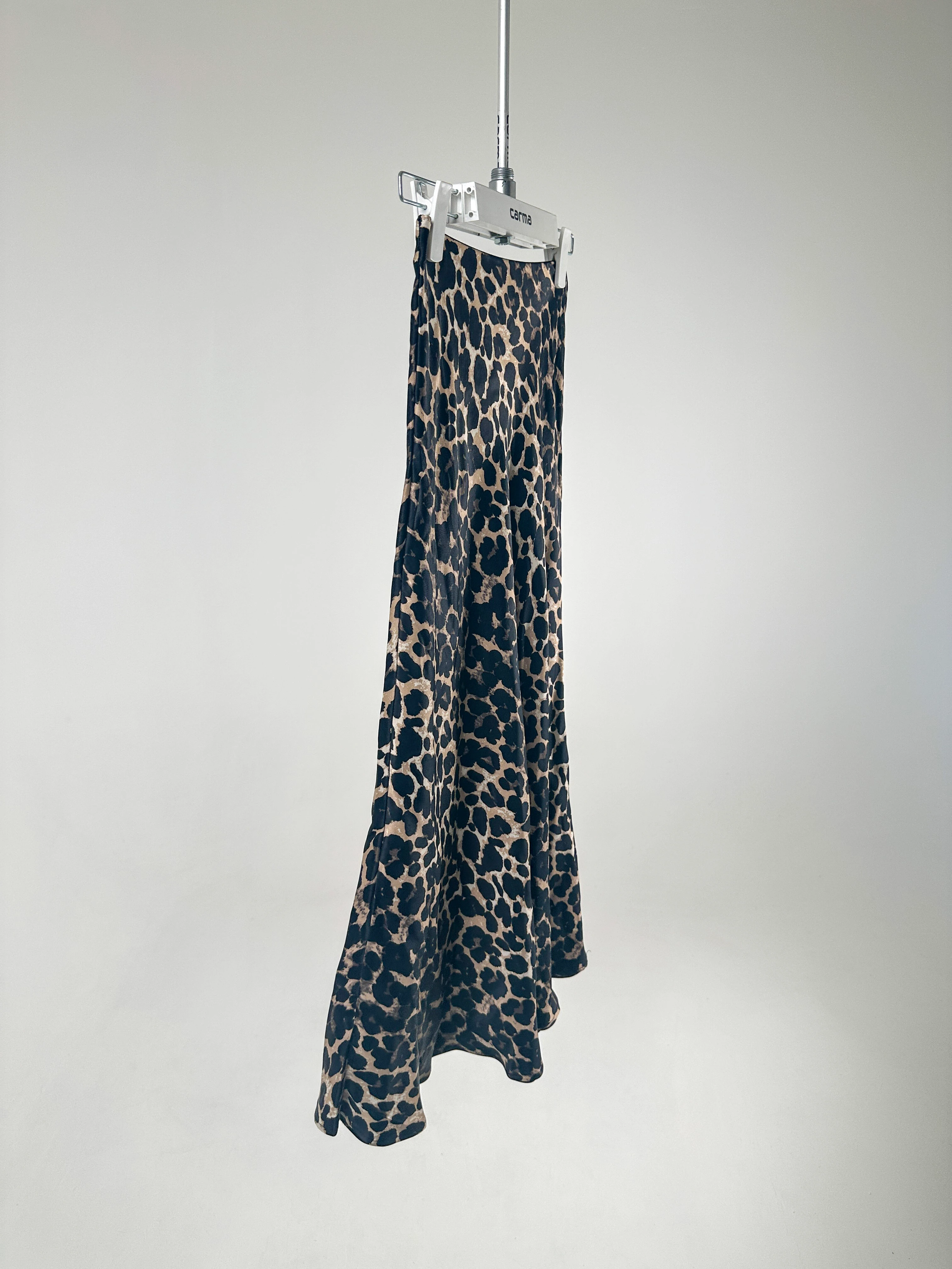 Leopar Desenli Saten Etek