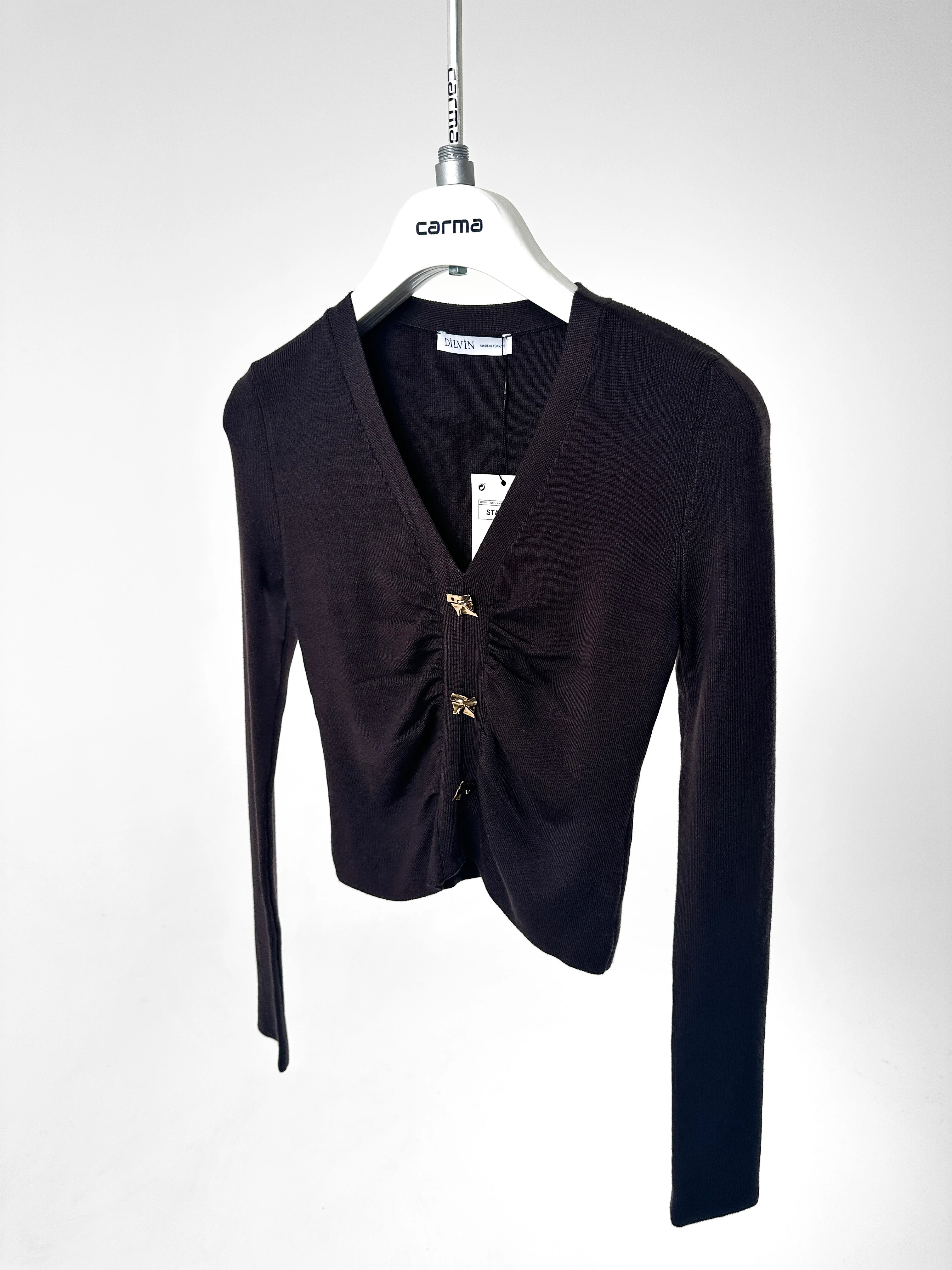 Büzgü Detaylı Triko Bluz