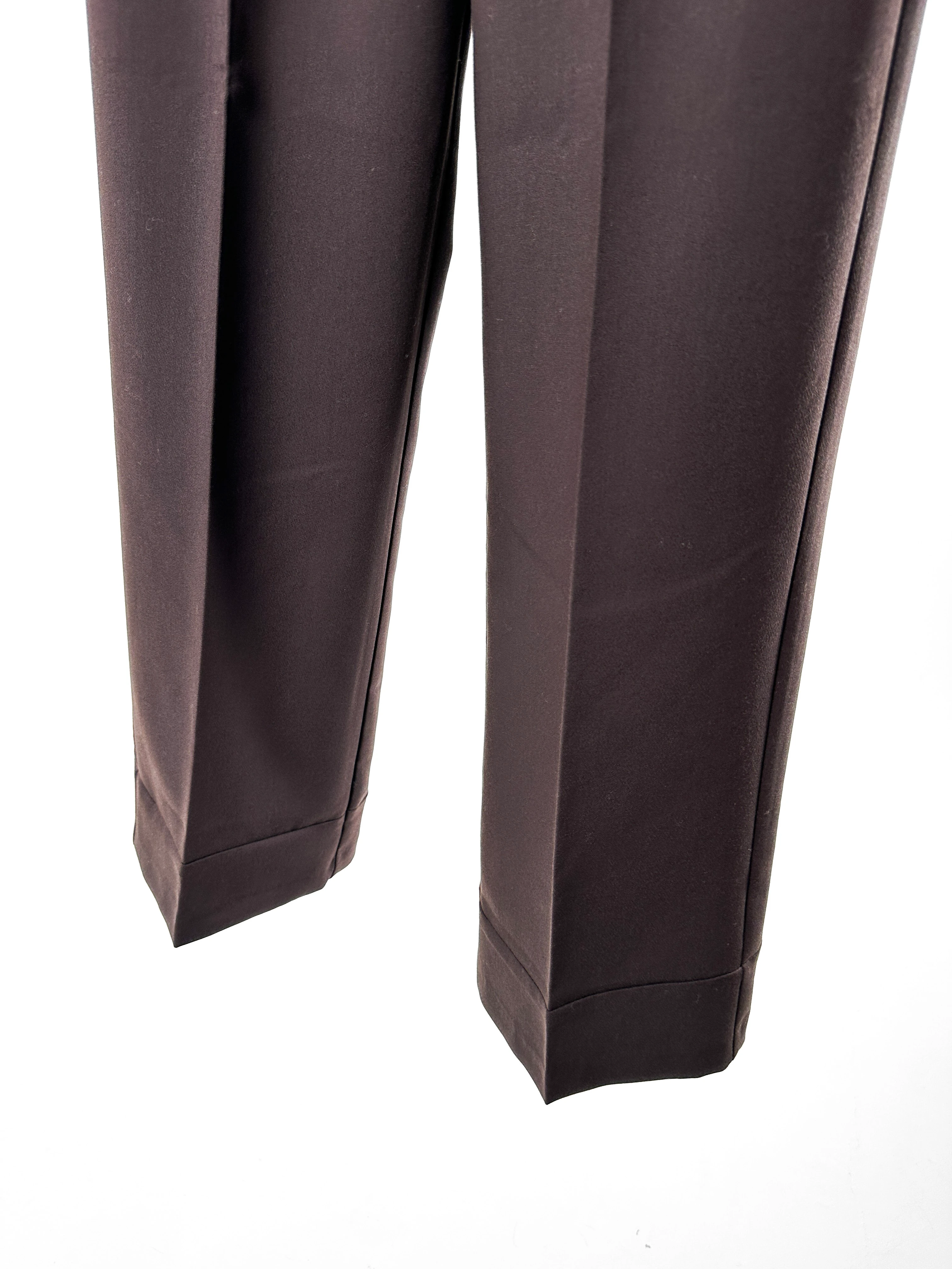 Kemerli Düz Paça Kumaş Pantolon