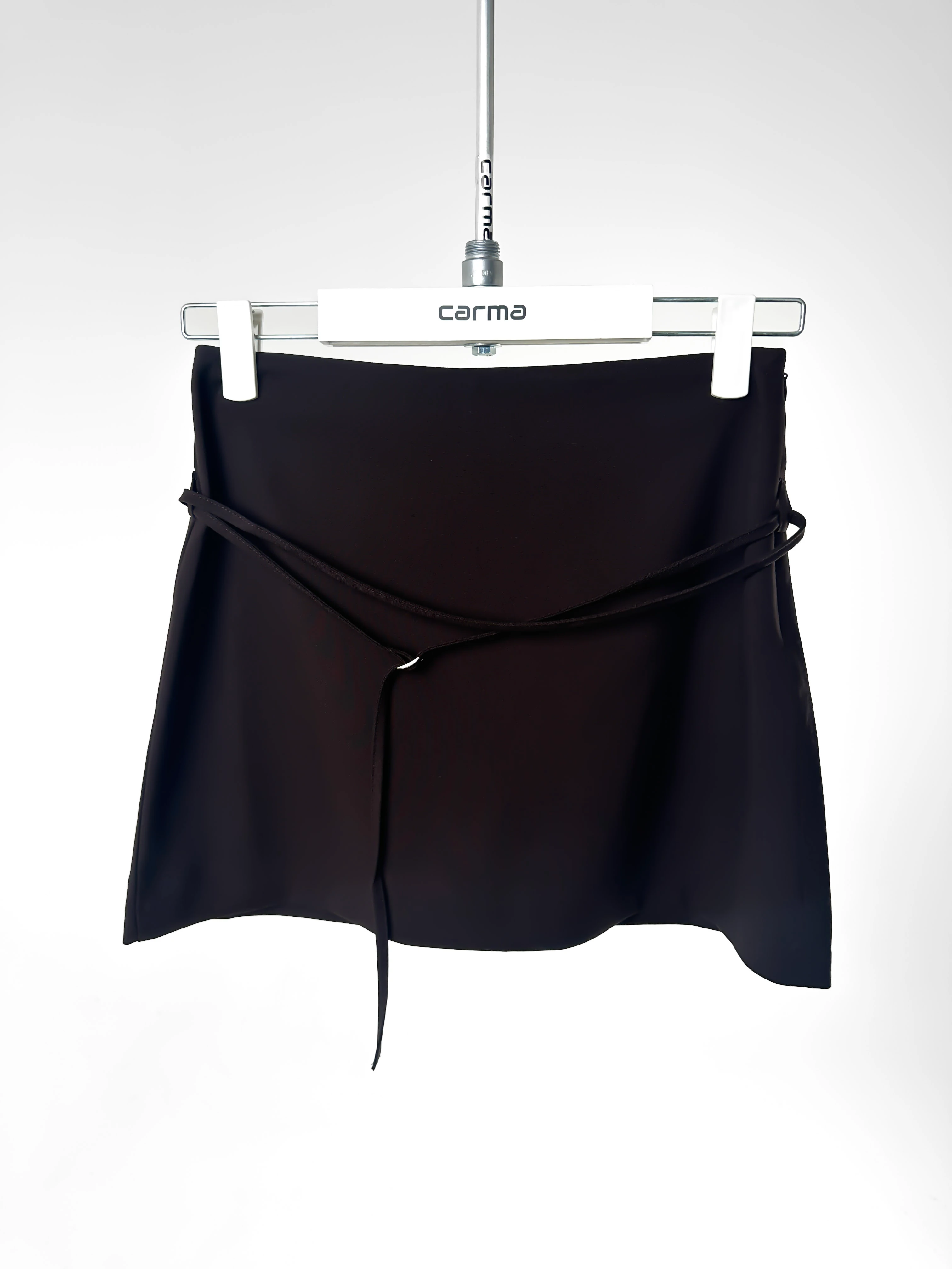 Bağlama Detaylı Şort Etek - acı kahve