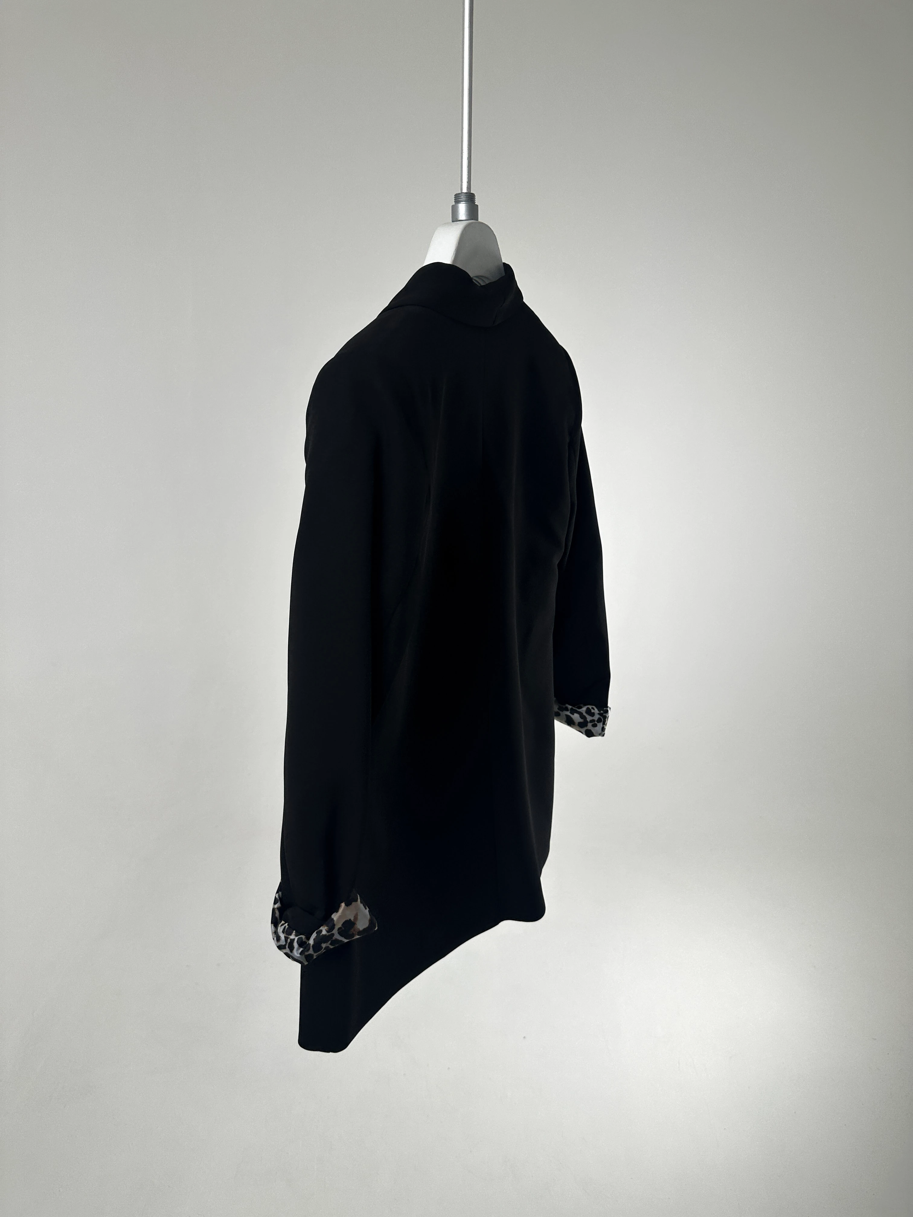 Leopar Astarlı Düğmeli Blazer Ceket