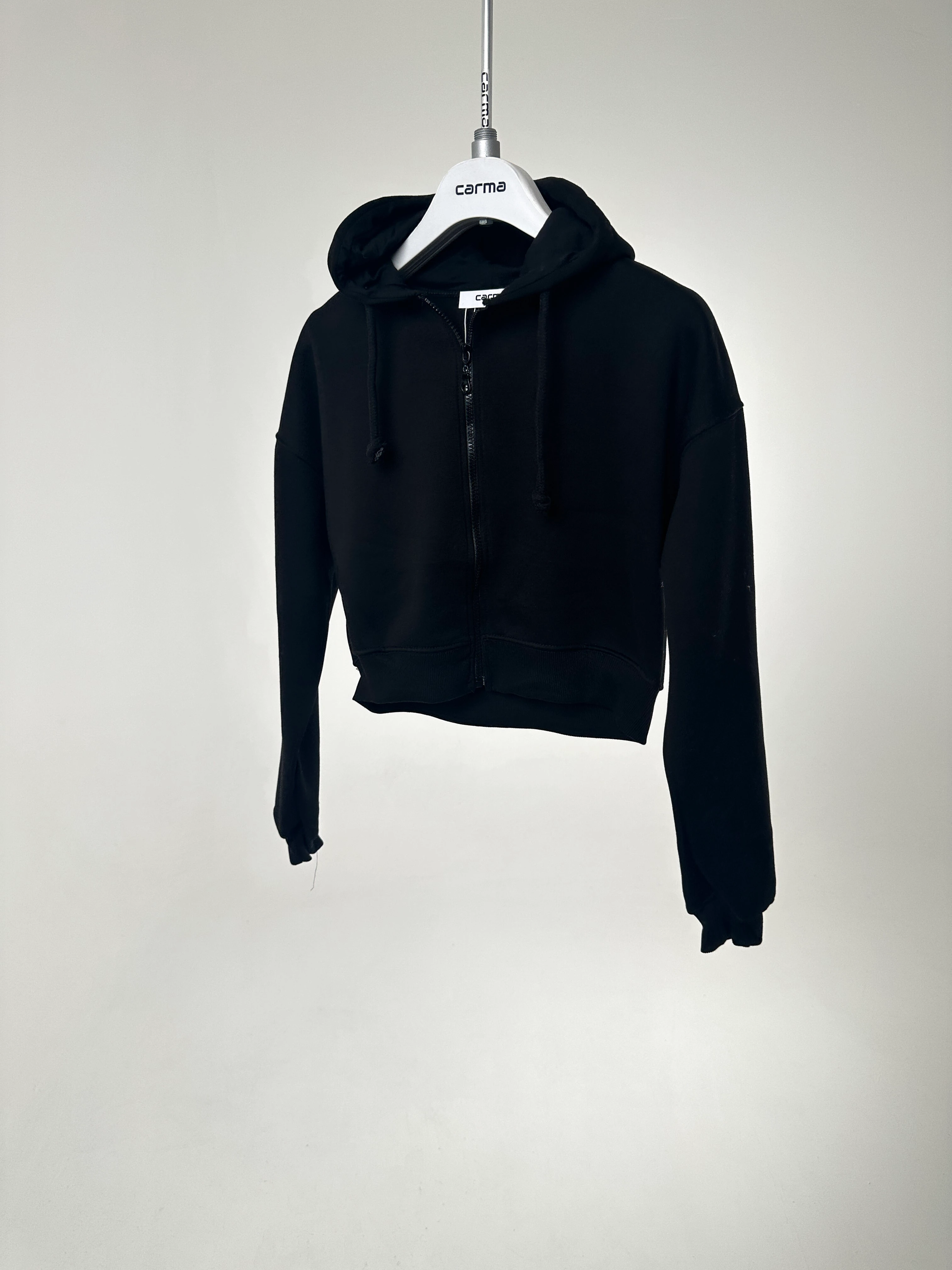 Basic Crop Zip Hoodie