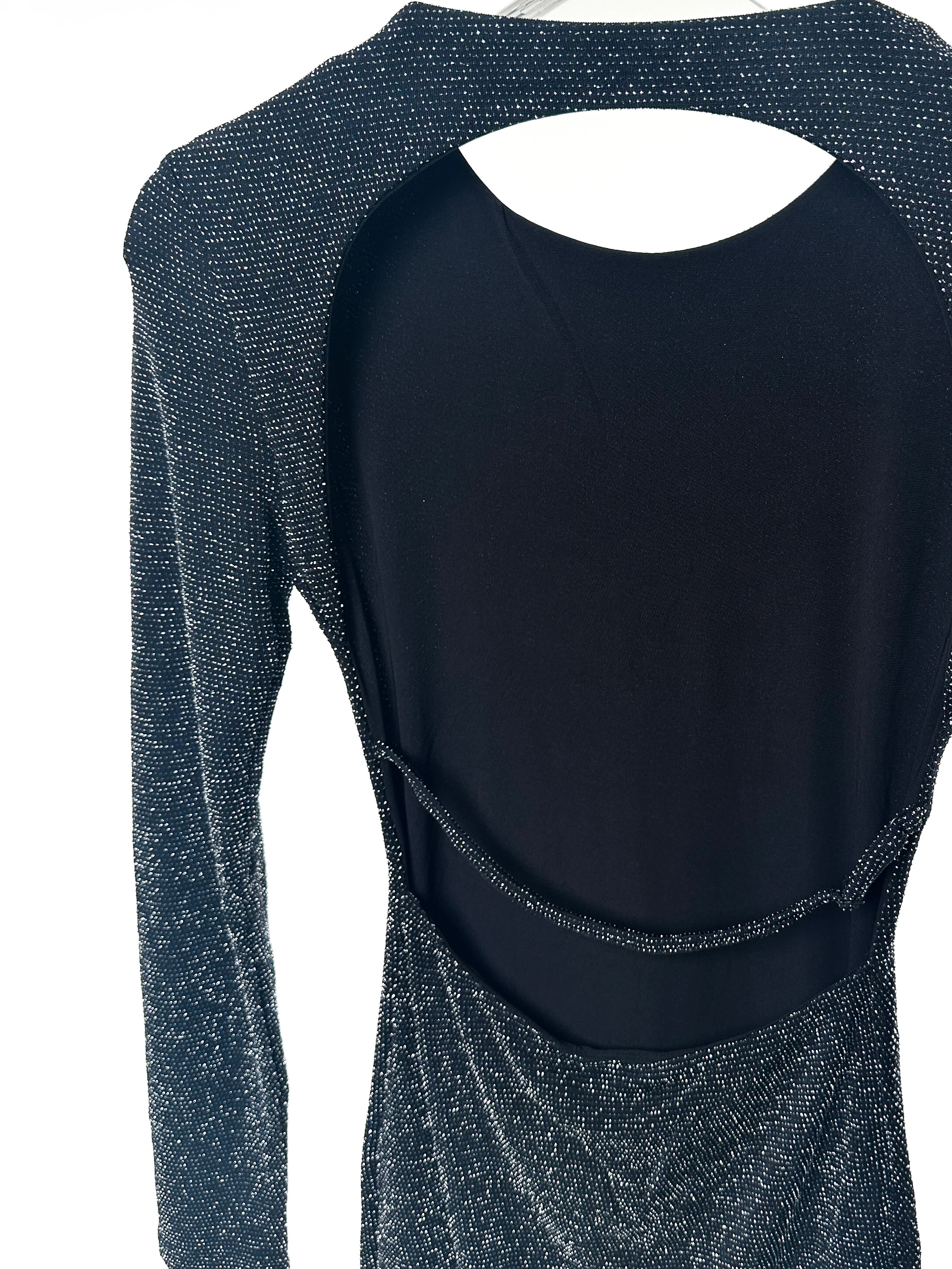 Sırt Detaylı Simli Elbise