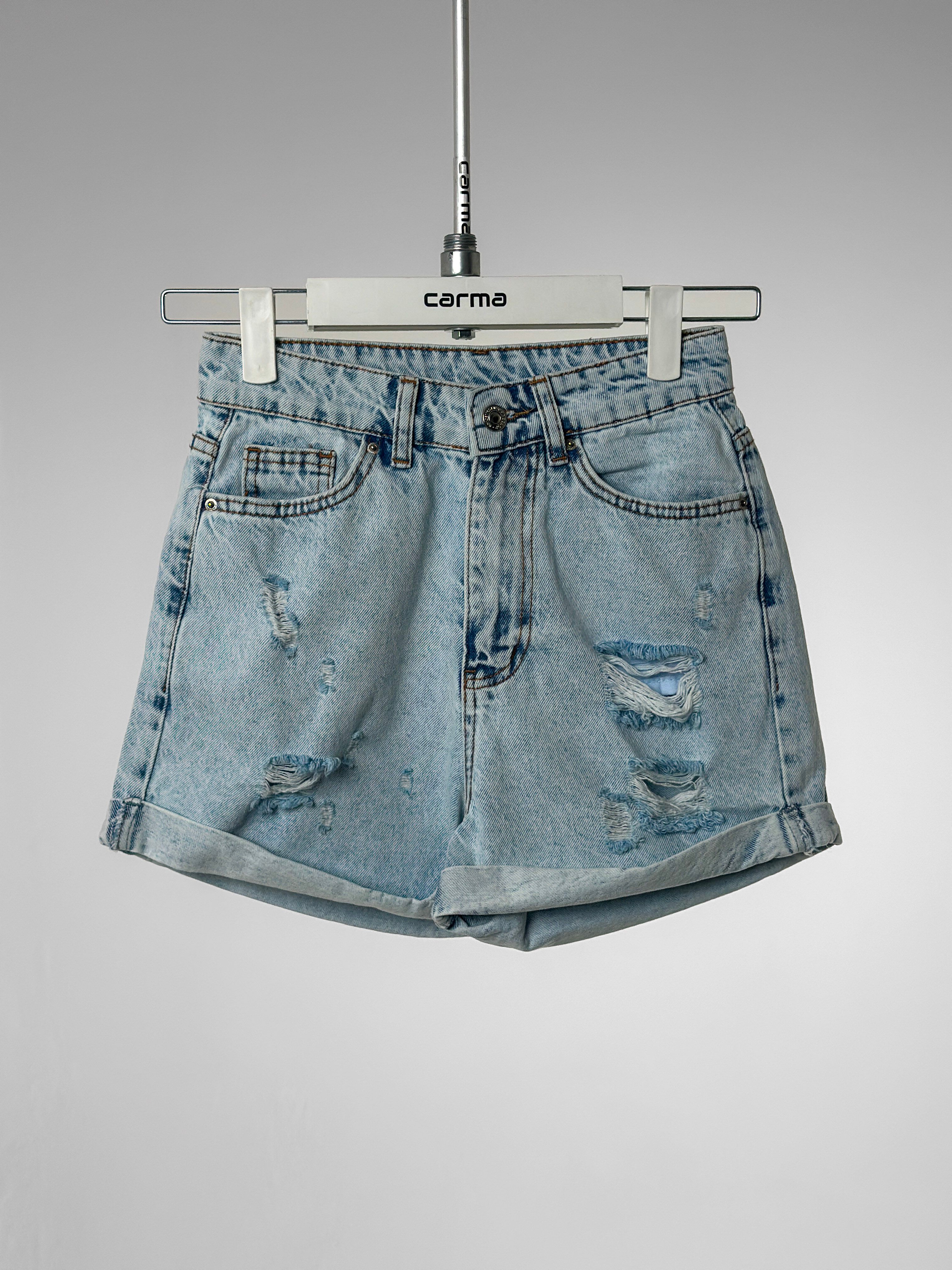 Raw Edge Denim Şort