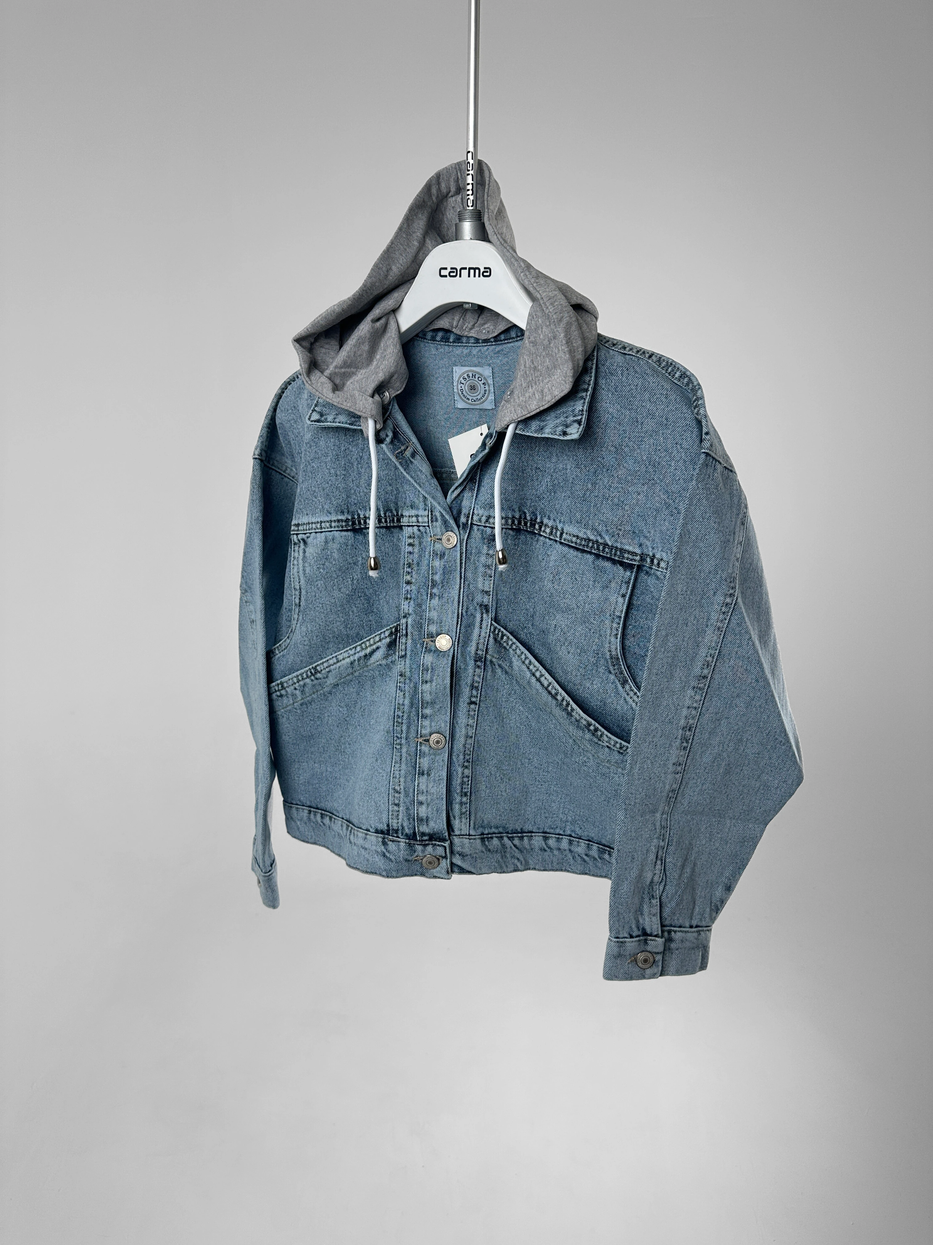 Kapüşon Detaylı Kot Ceket