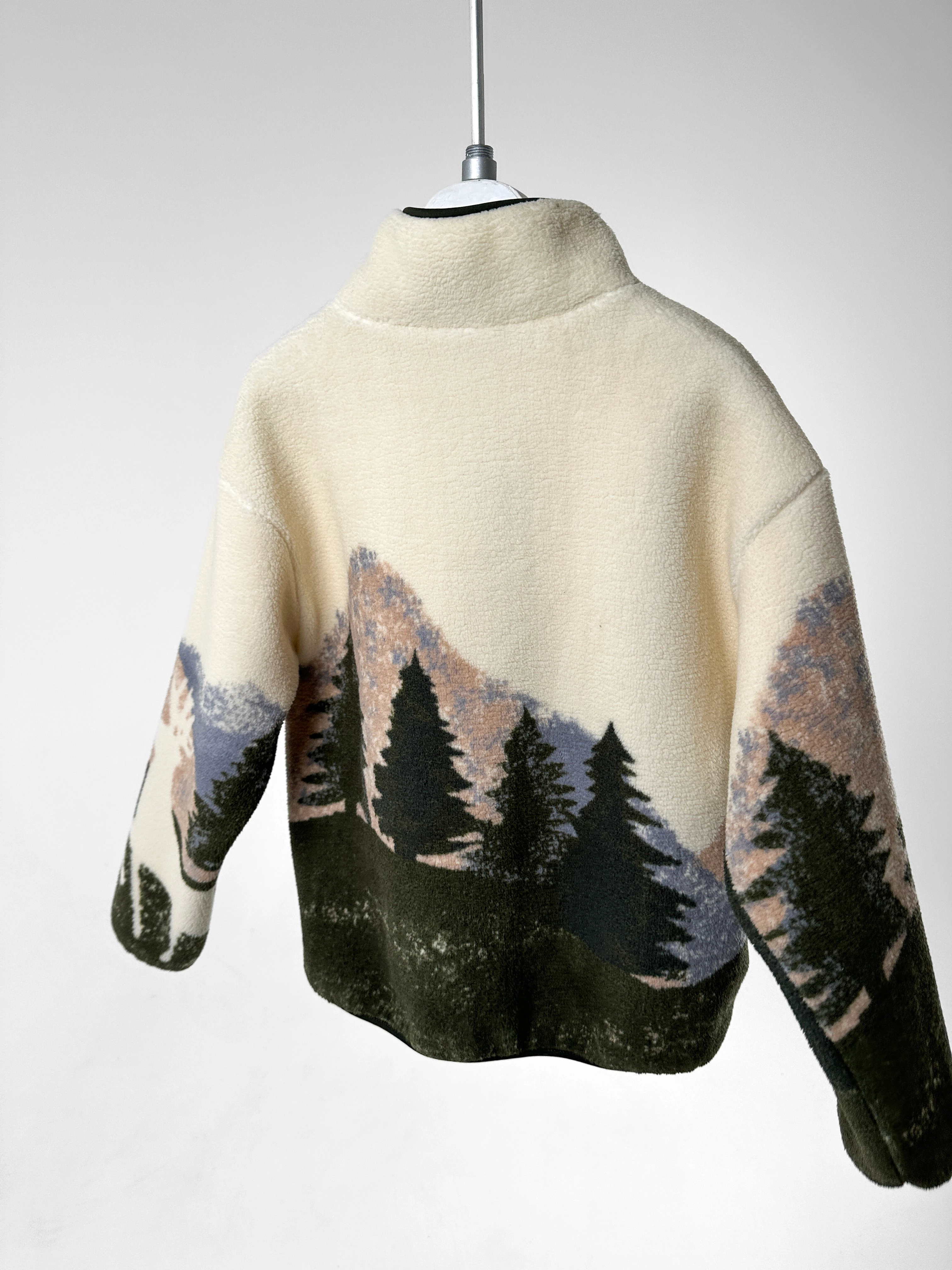 Desenli Yarım Fermuarlı Polar