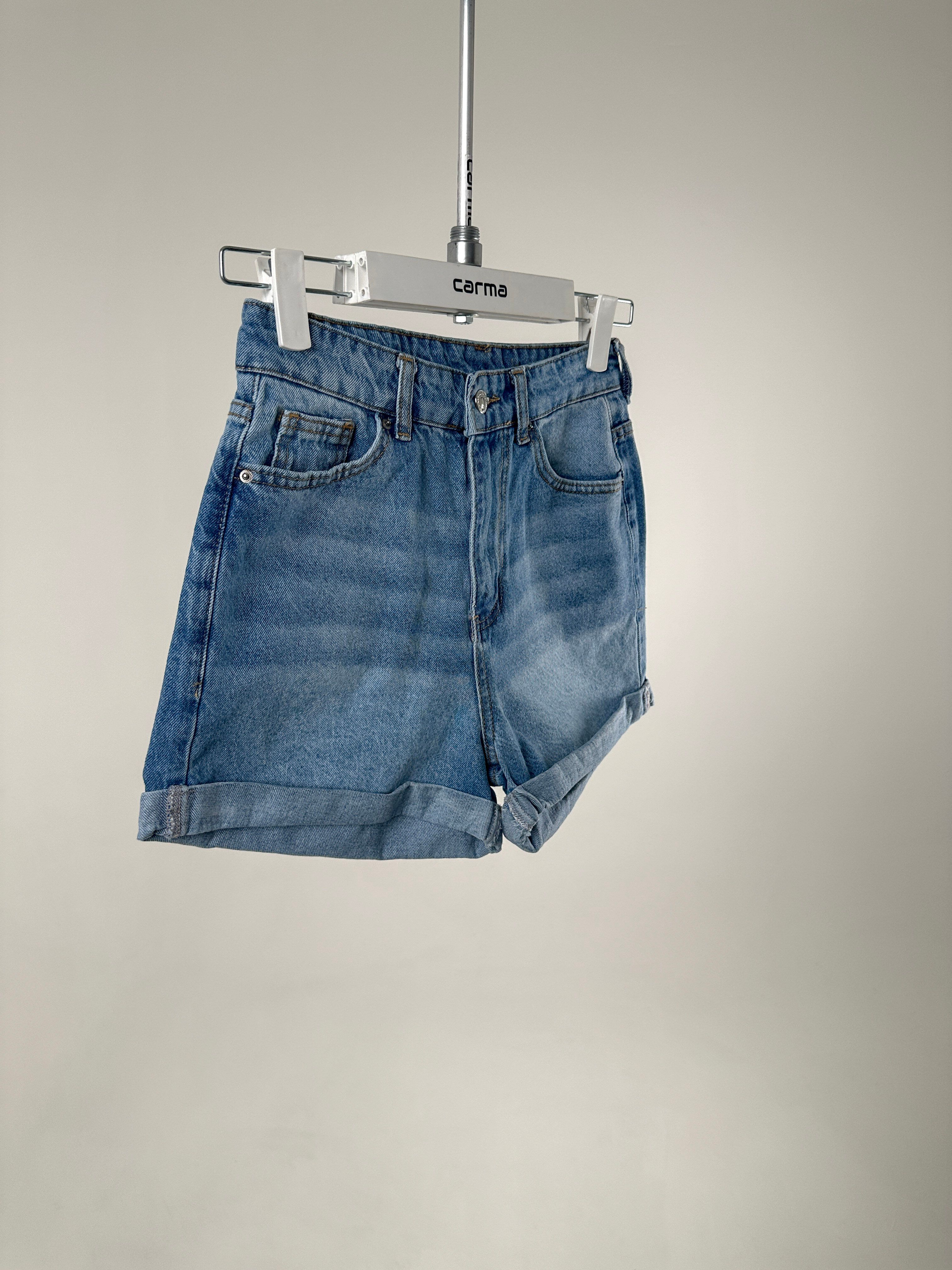 Duble Paça Denim Şort