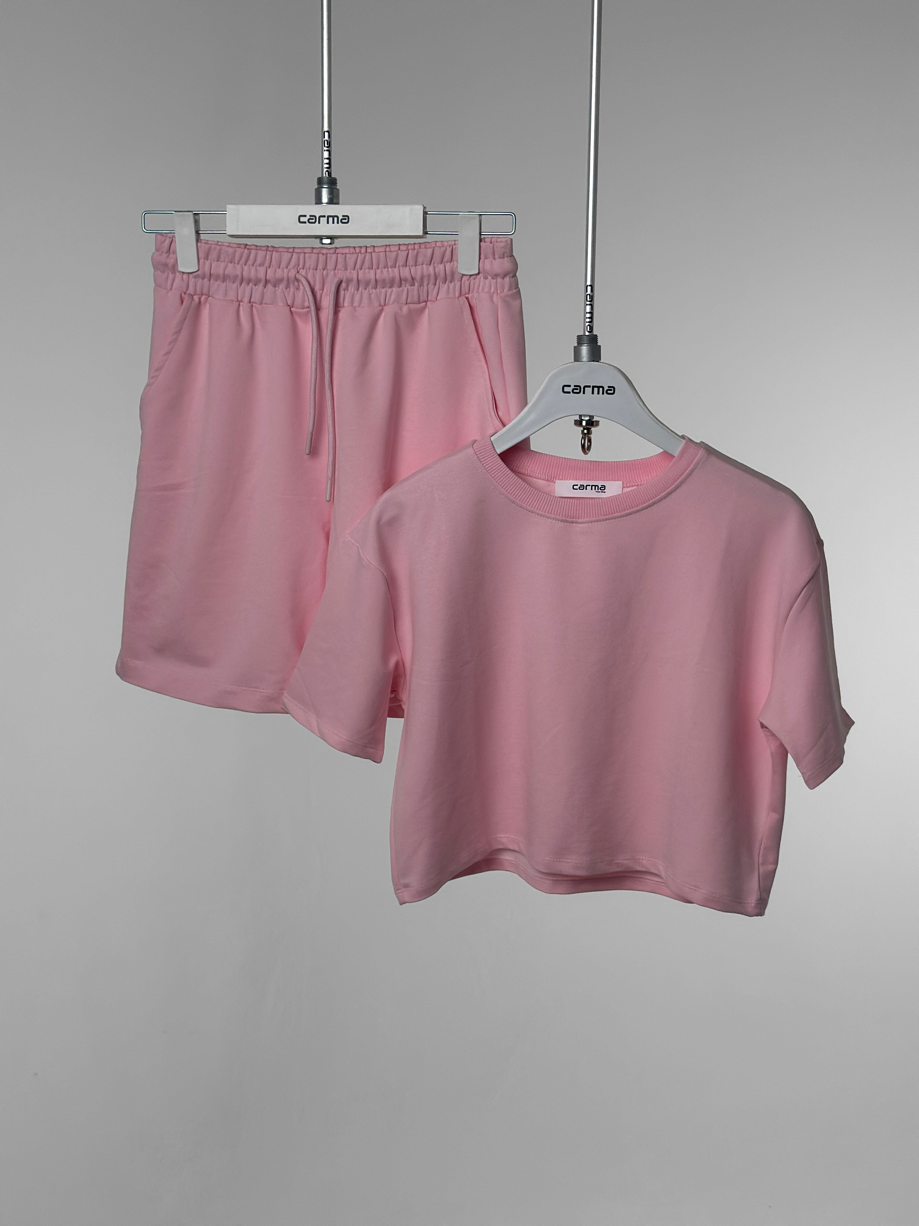 SoftFit Şortlu Takım - şeker pembe