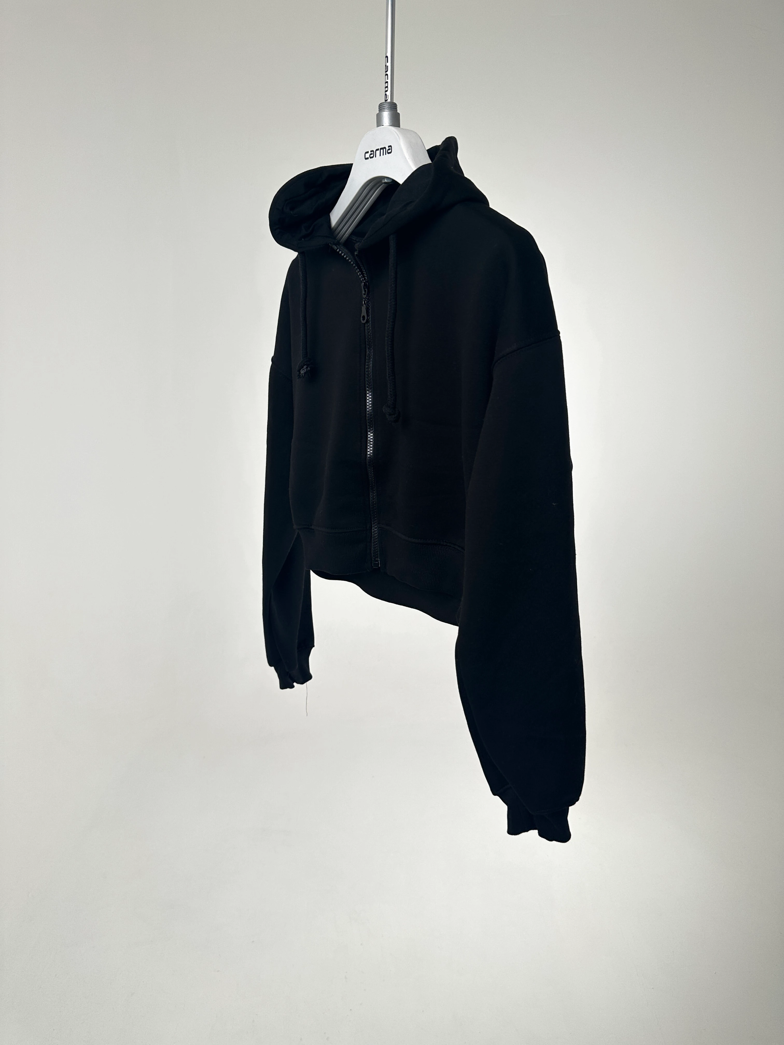 Basic Crop Zip Hoodie