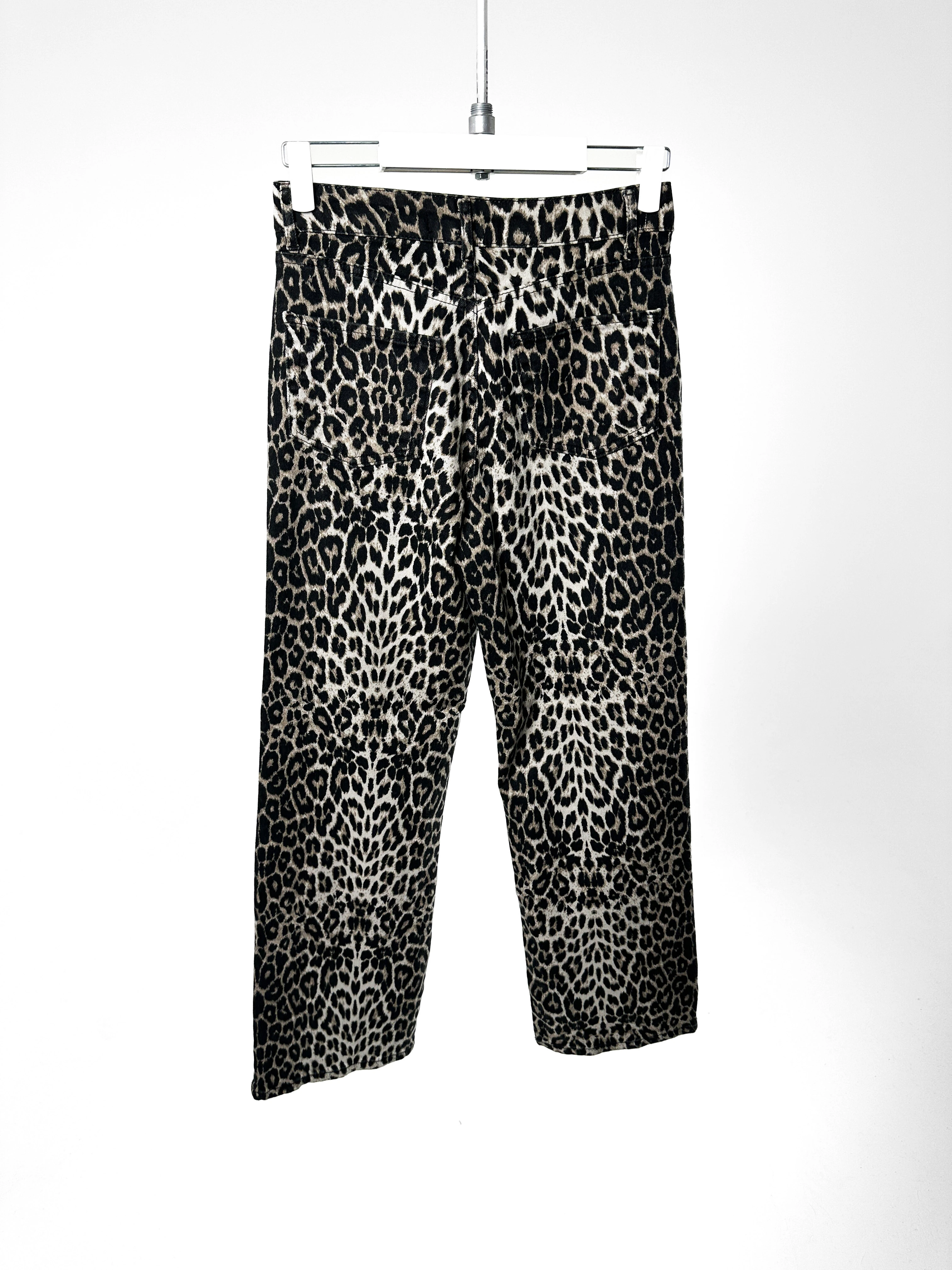 Leopar Desen Palazzo Pantolon