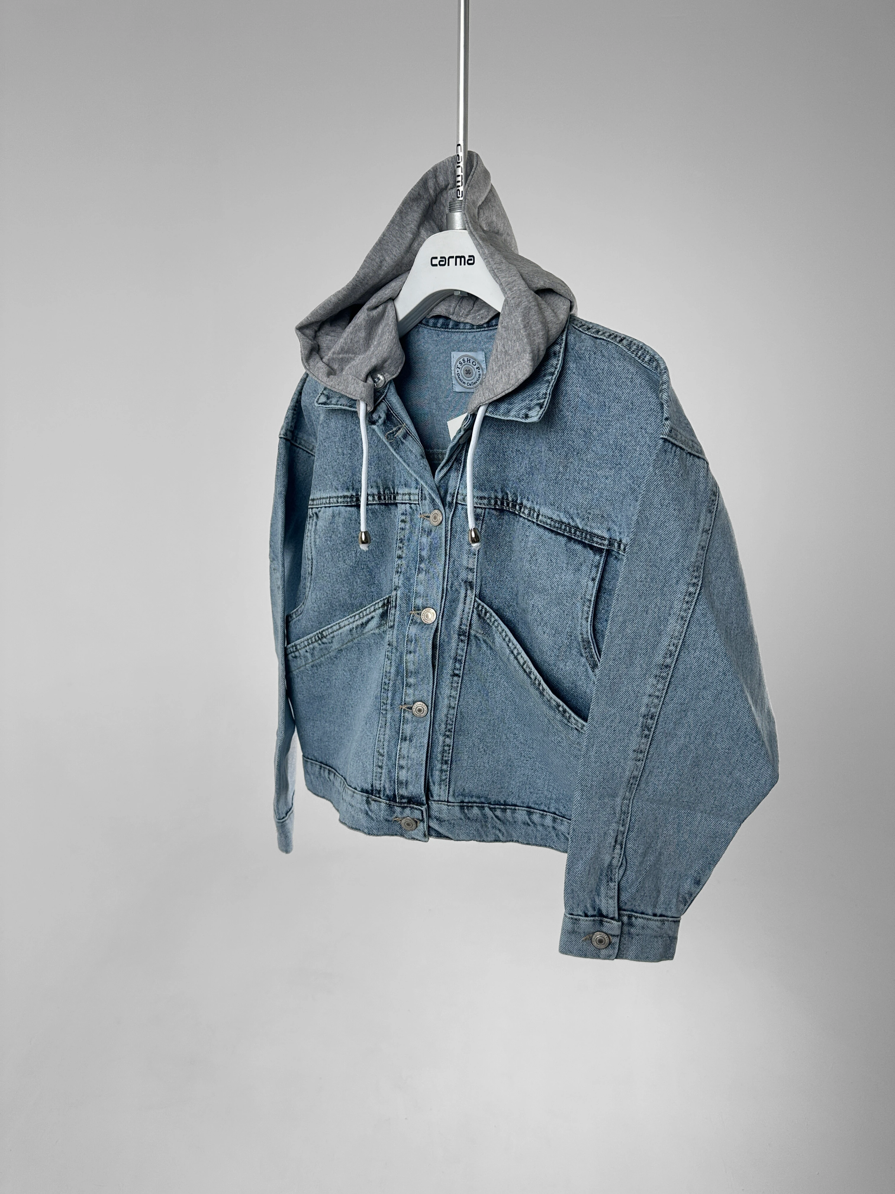 Kapüşon Detaylı Kot Ceket