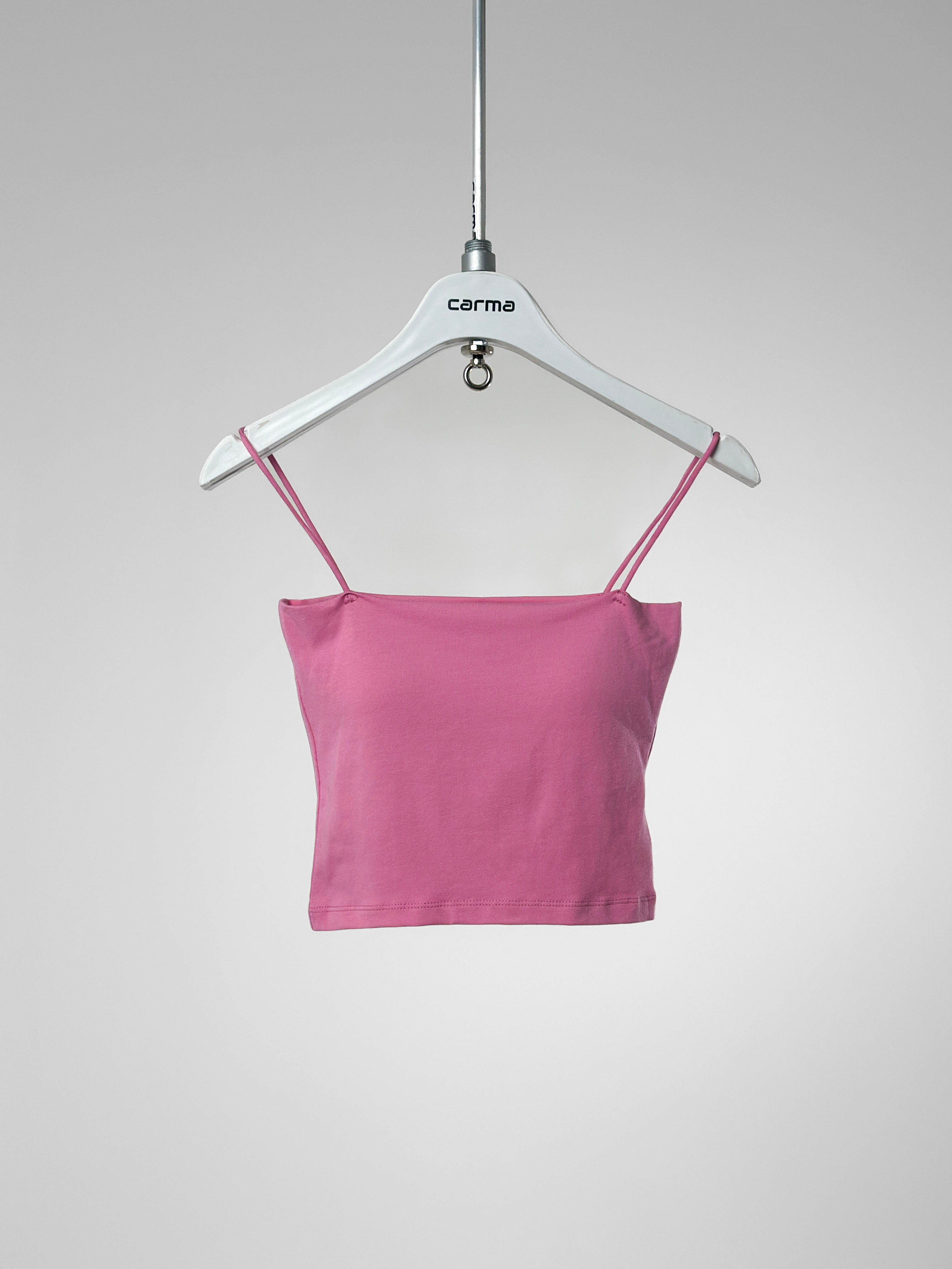 Gloplu Askılı Basic Crop - şeker pembe