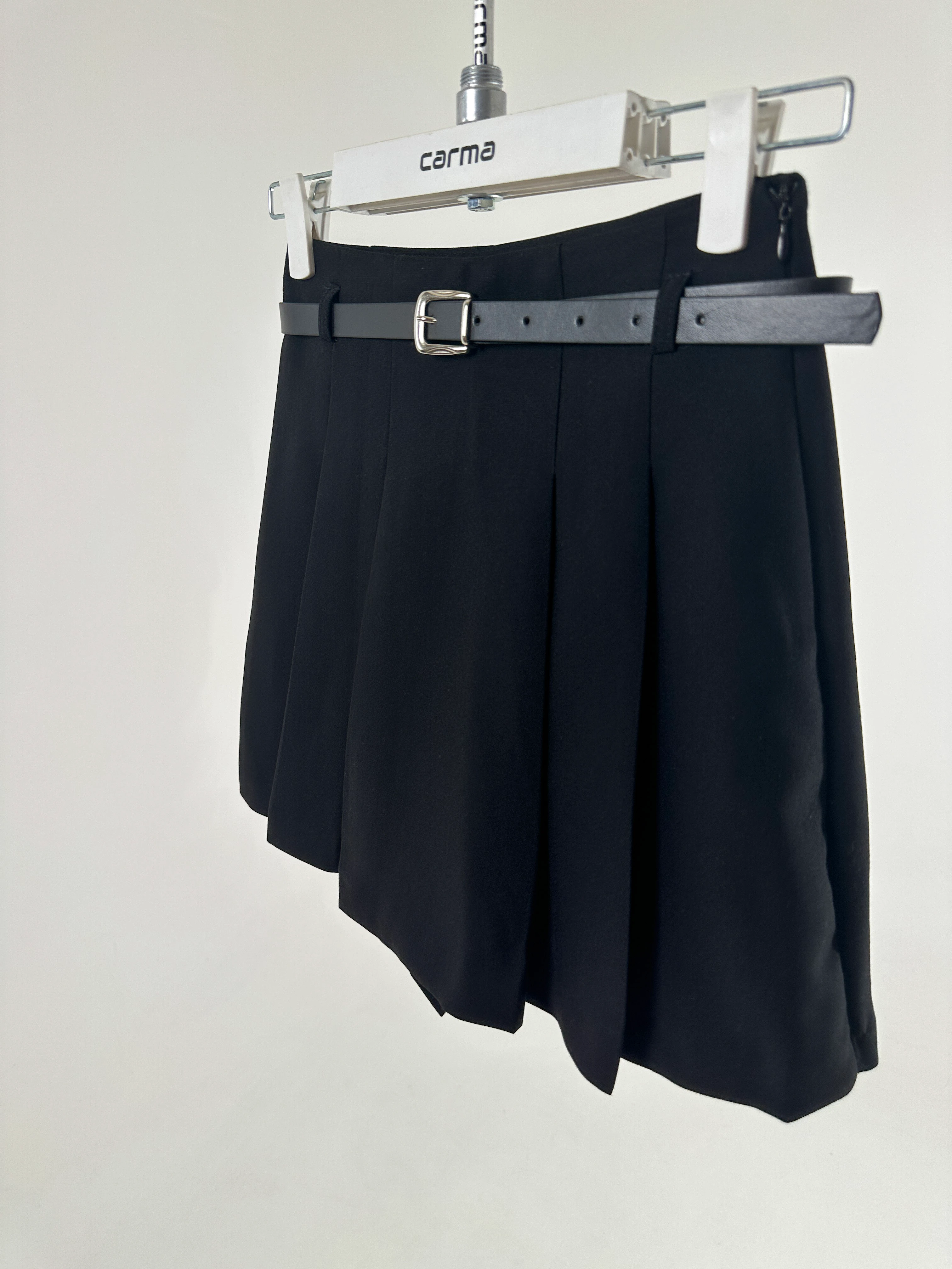 Kemerli Pileli Şort Etek