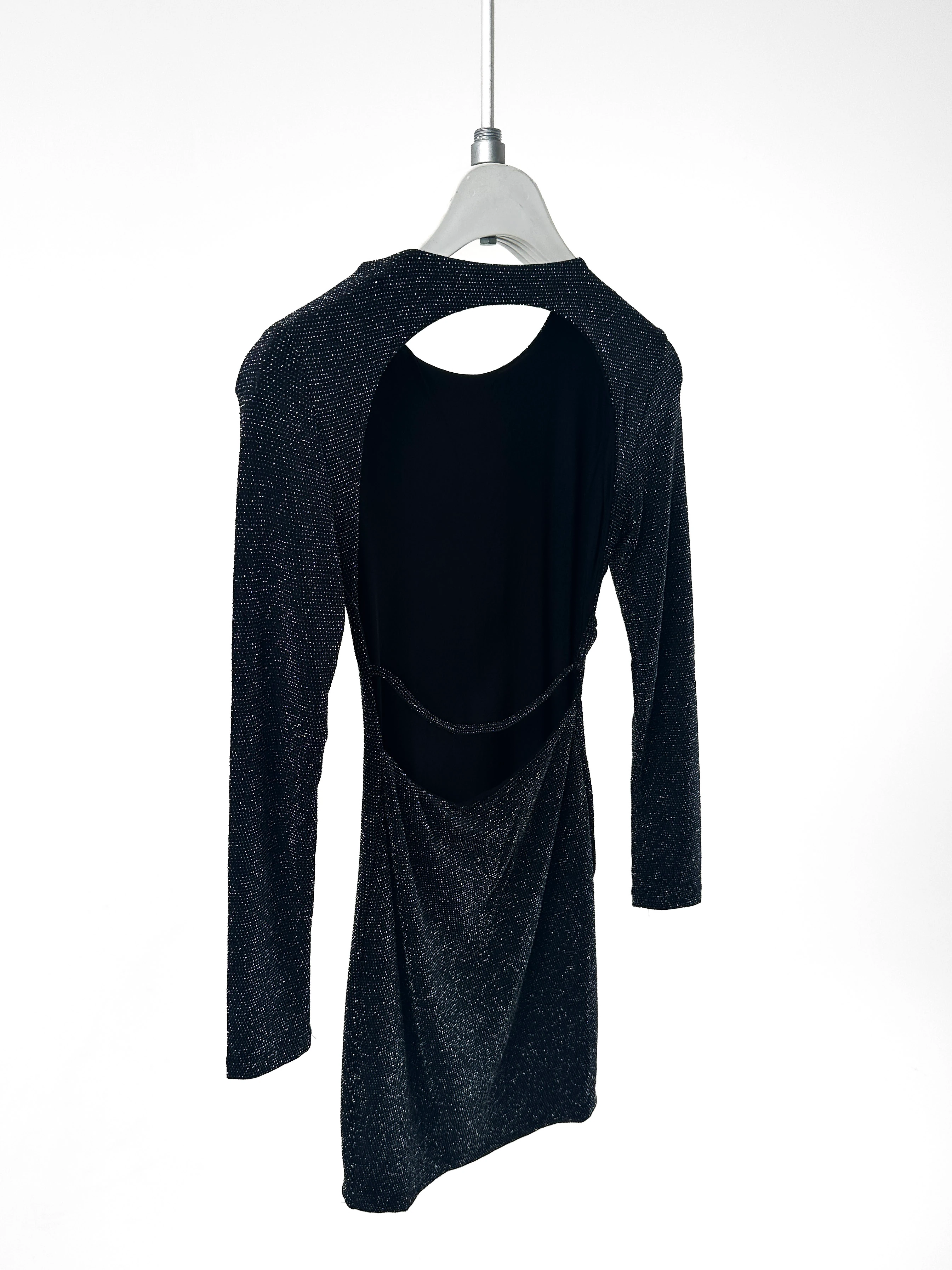 Sırt Detaylı Simli Elbise