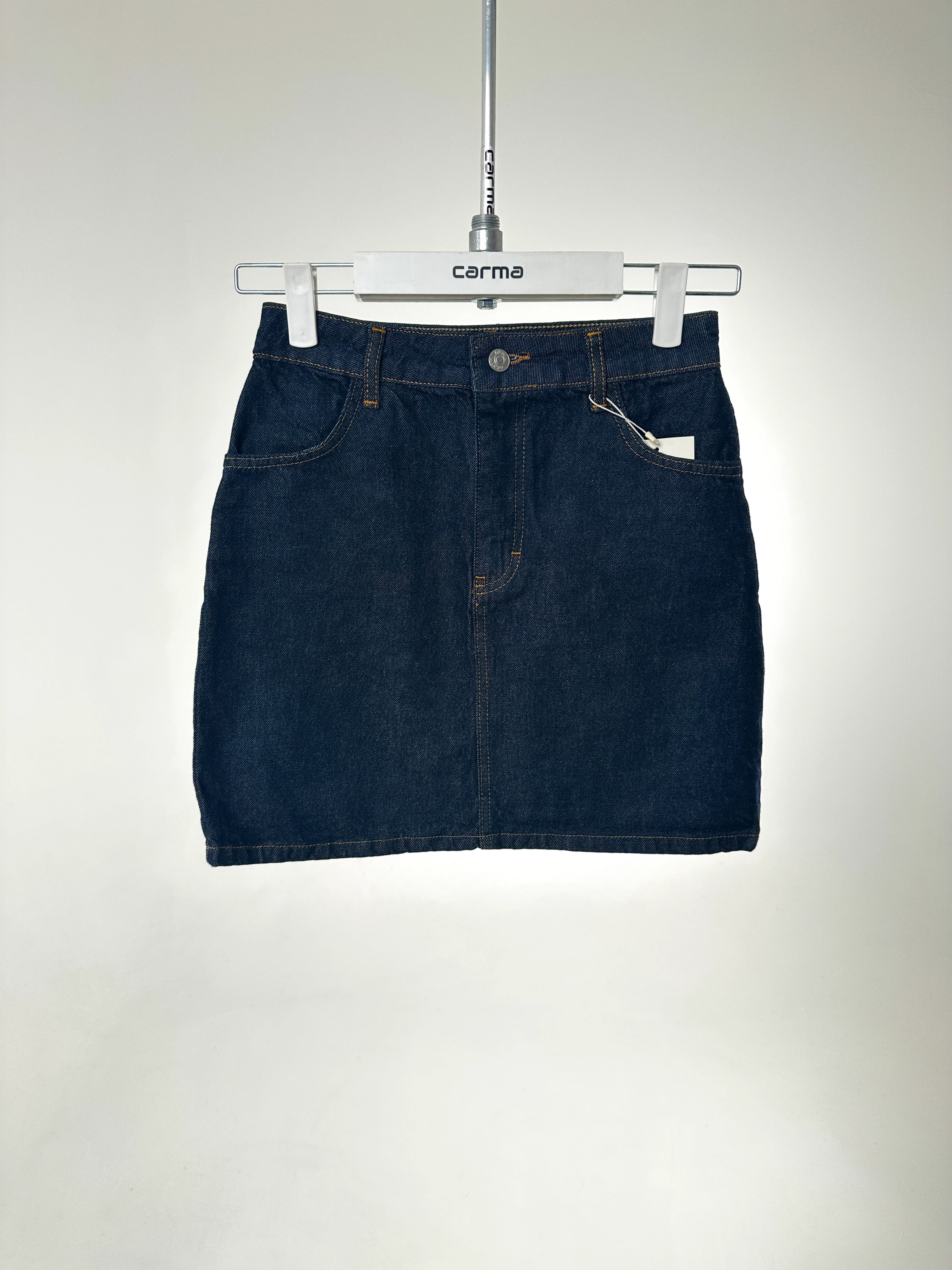 Denim Mini Etek - koyu lacivert