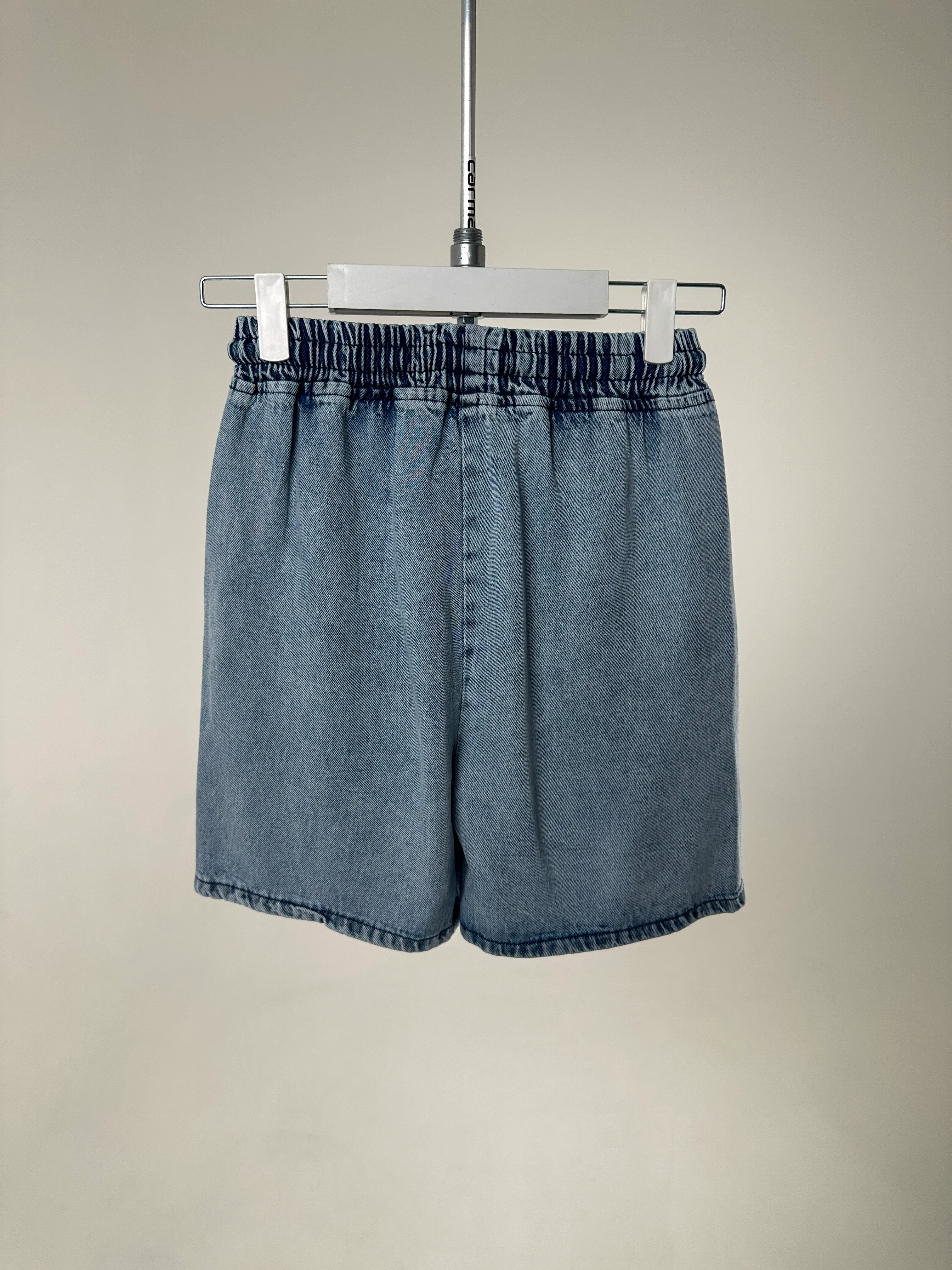 Lastikli Cepli Denim Şort