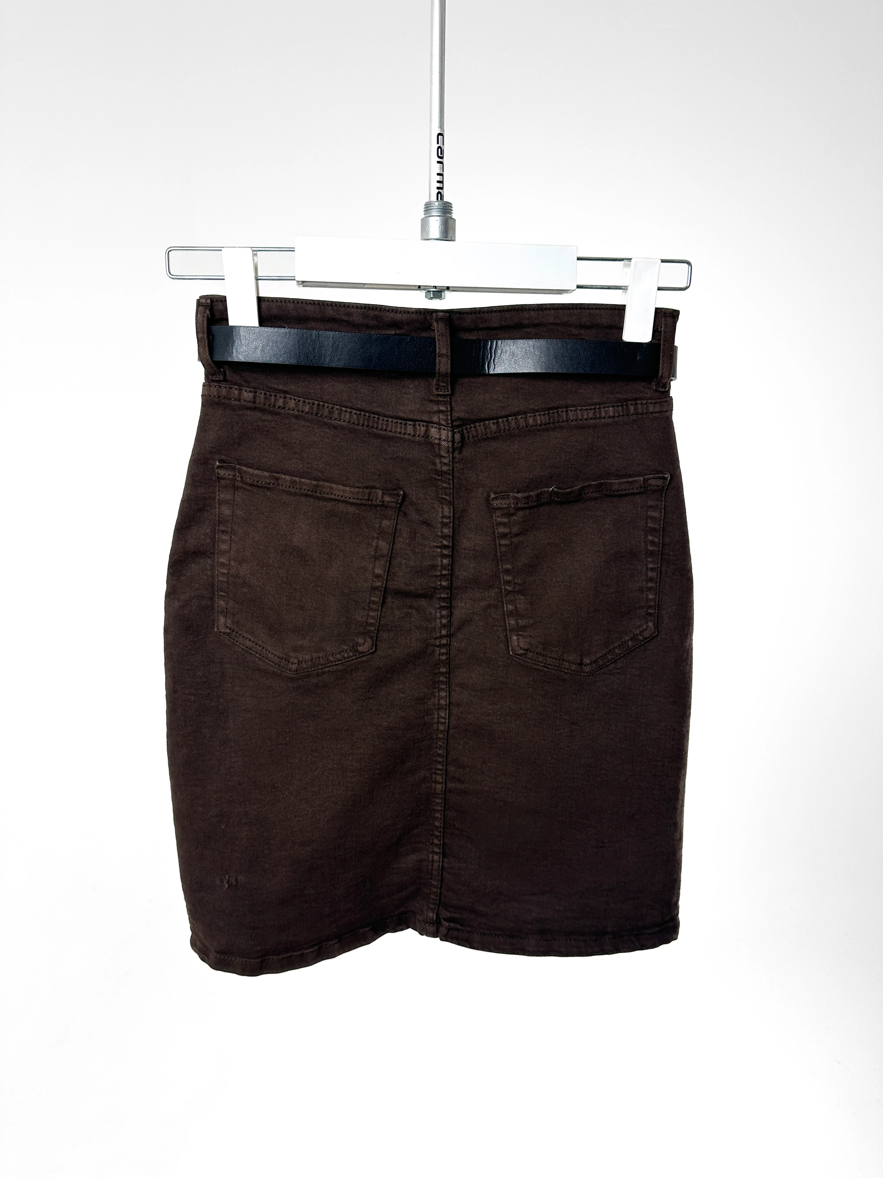 Kemerli Denim Mini Etek