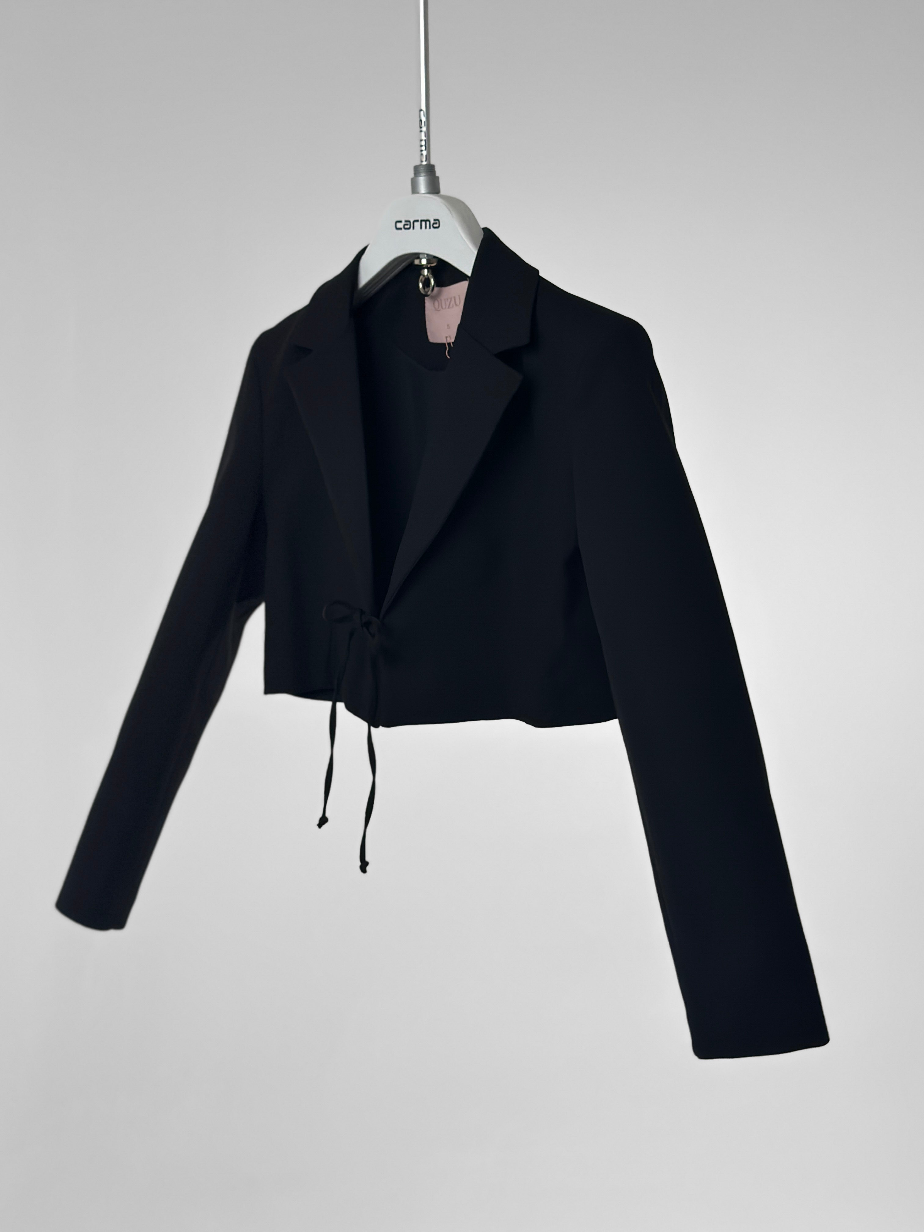 Bağlamalı Crop Blazer Ceket