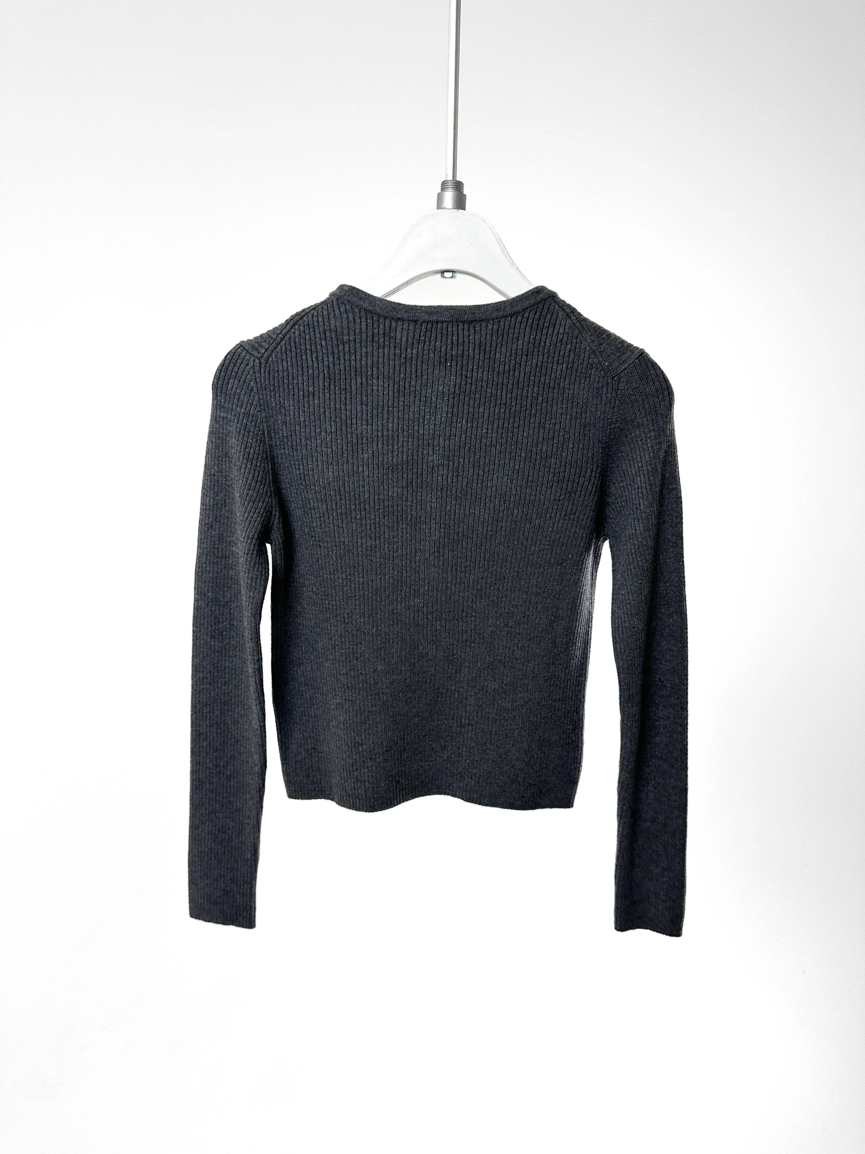 Düğmeli Fit Ribana Kazak