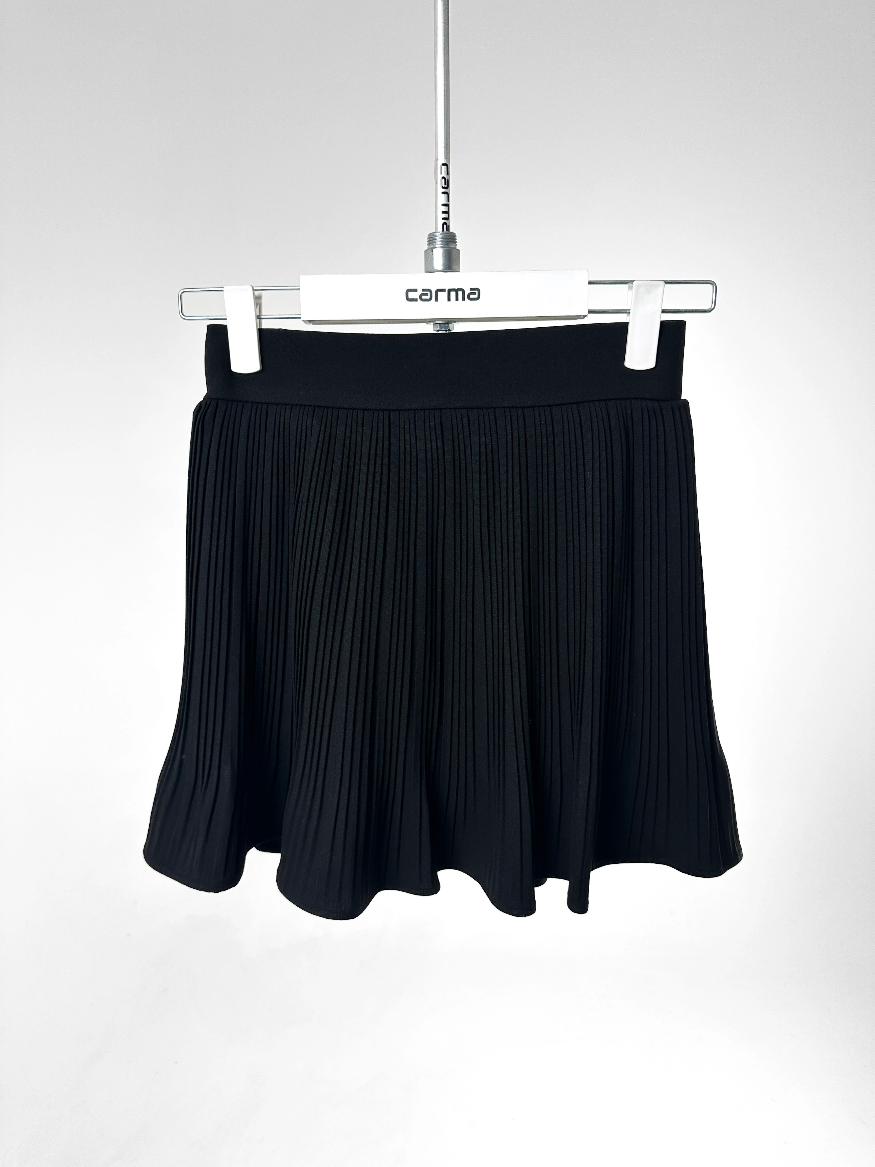 Pliseli Şort Etek - siyah