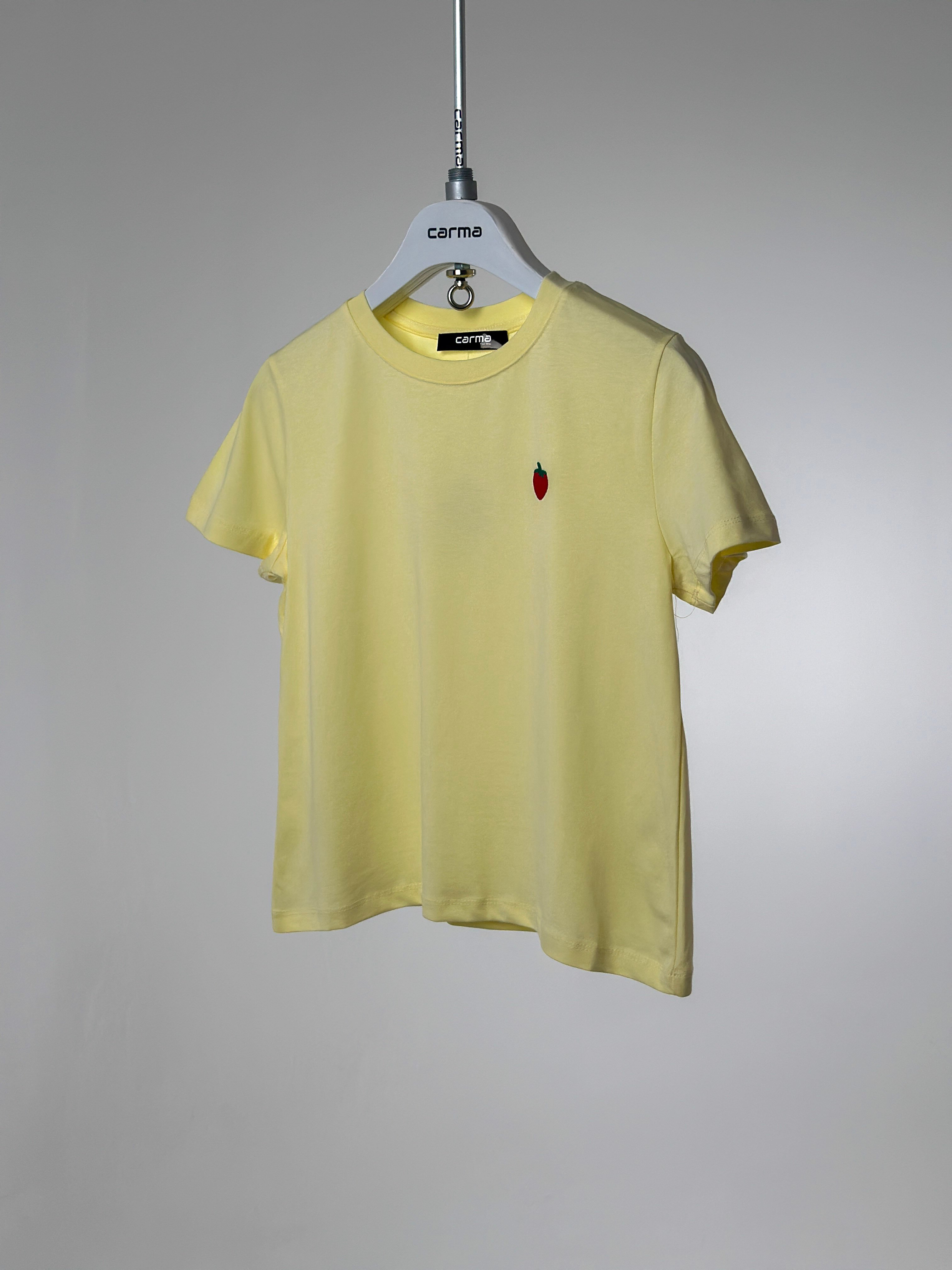 Çilek Nakışlı Basic T-Shirt