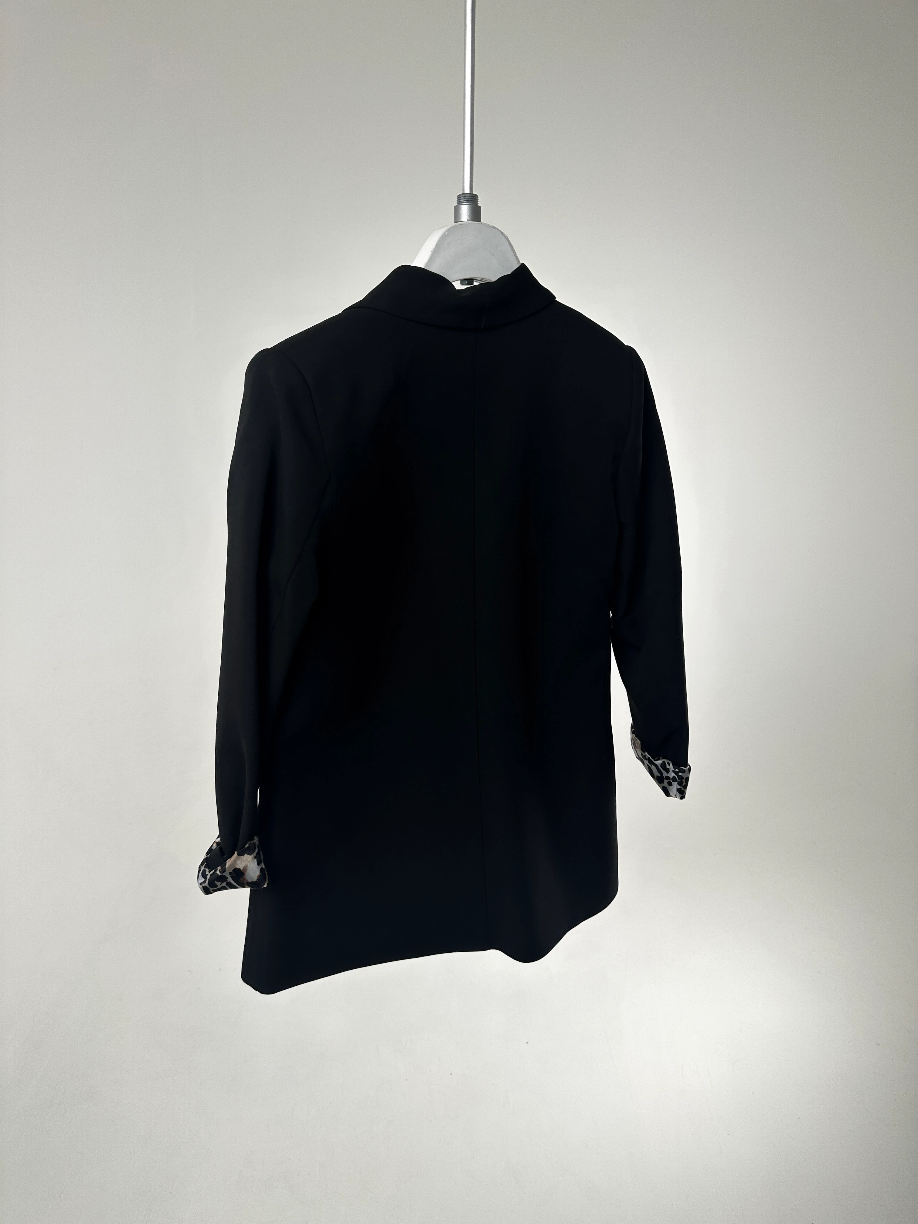 Leopar Astarlı Düğmeli Blazer Ceket