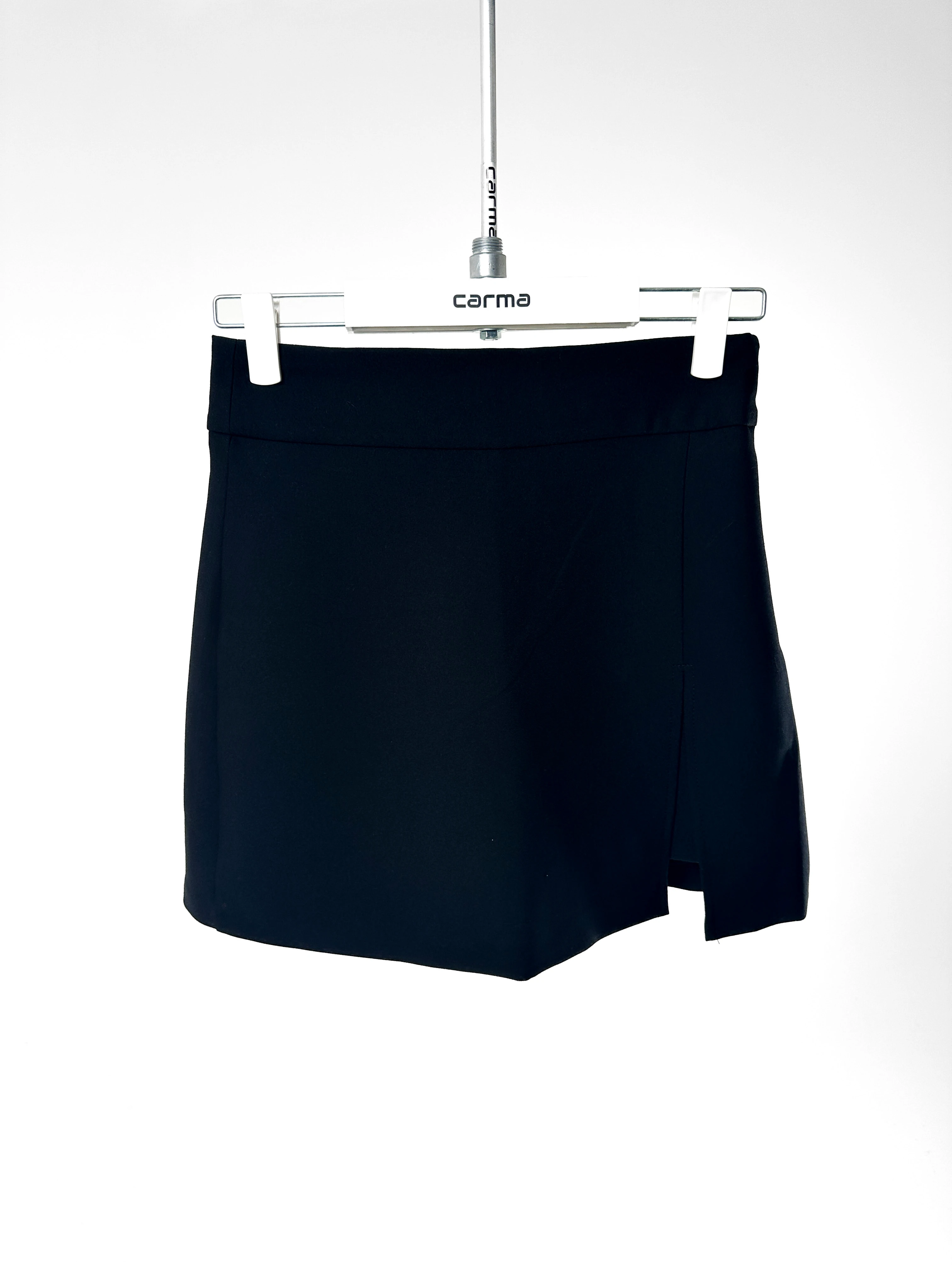 Yırtmaç Detaylı Şort Etek - siyah