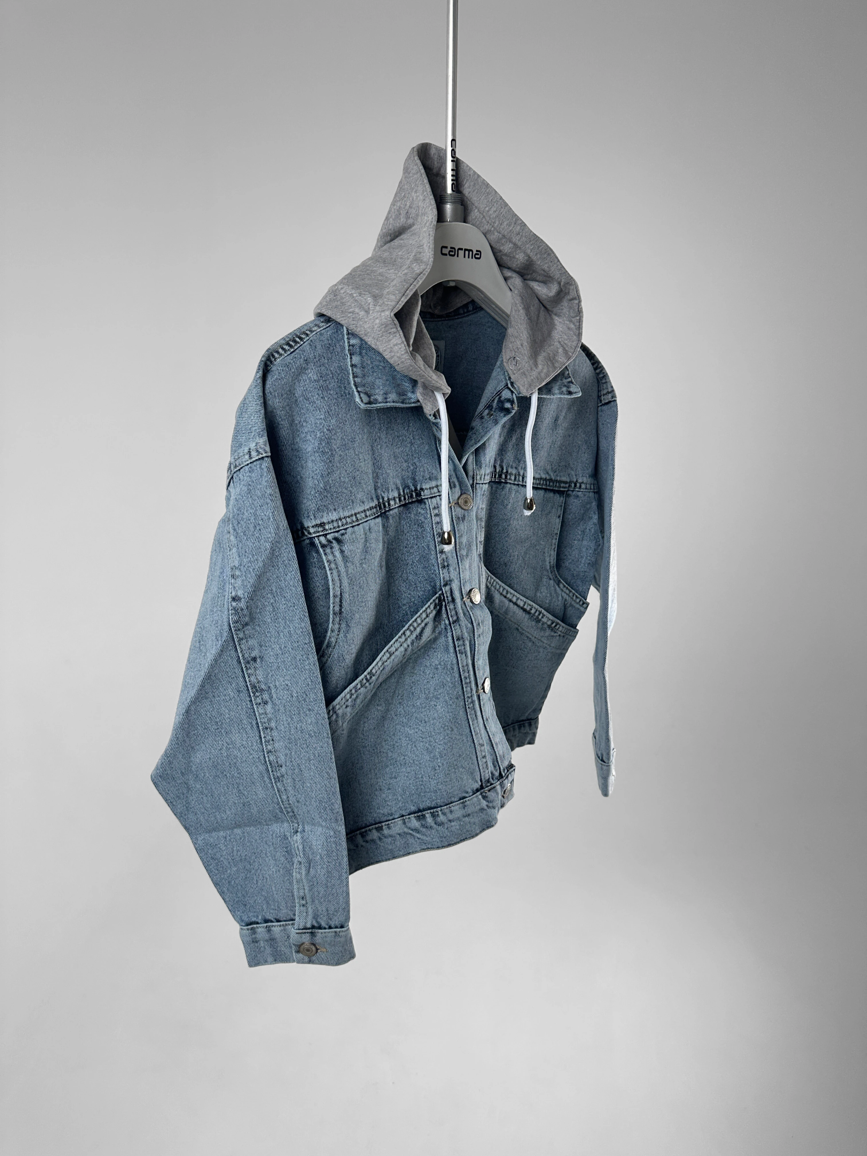 Kapüşon Detaylı Kot Ceket