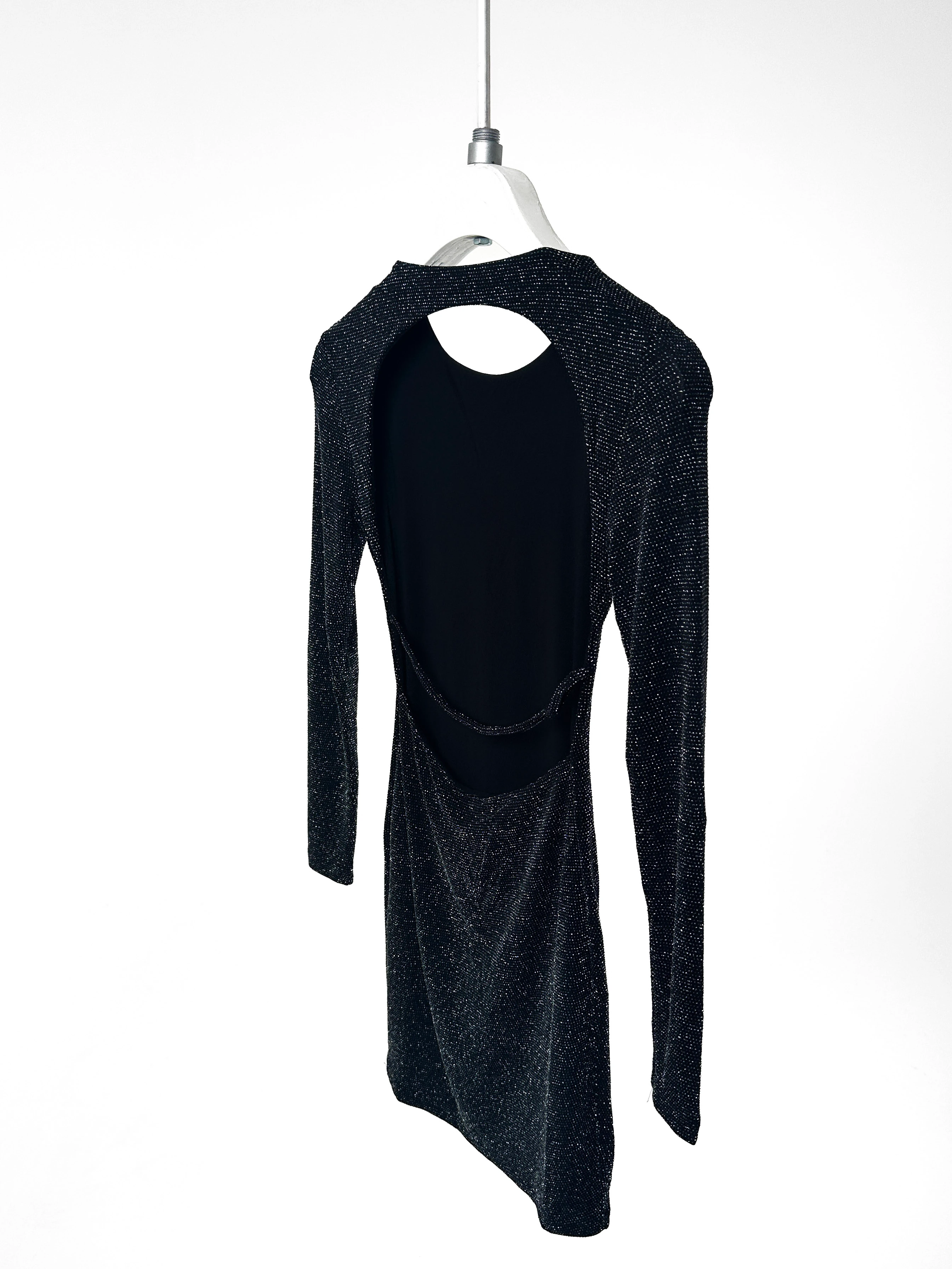 Sırt Detaylı Simli Elbise