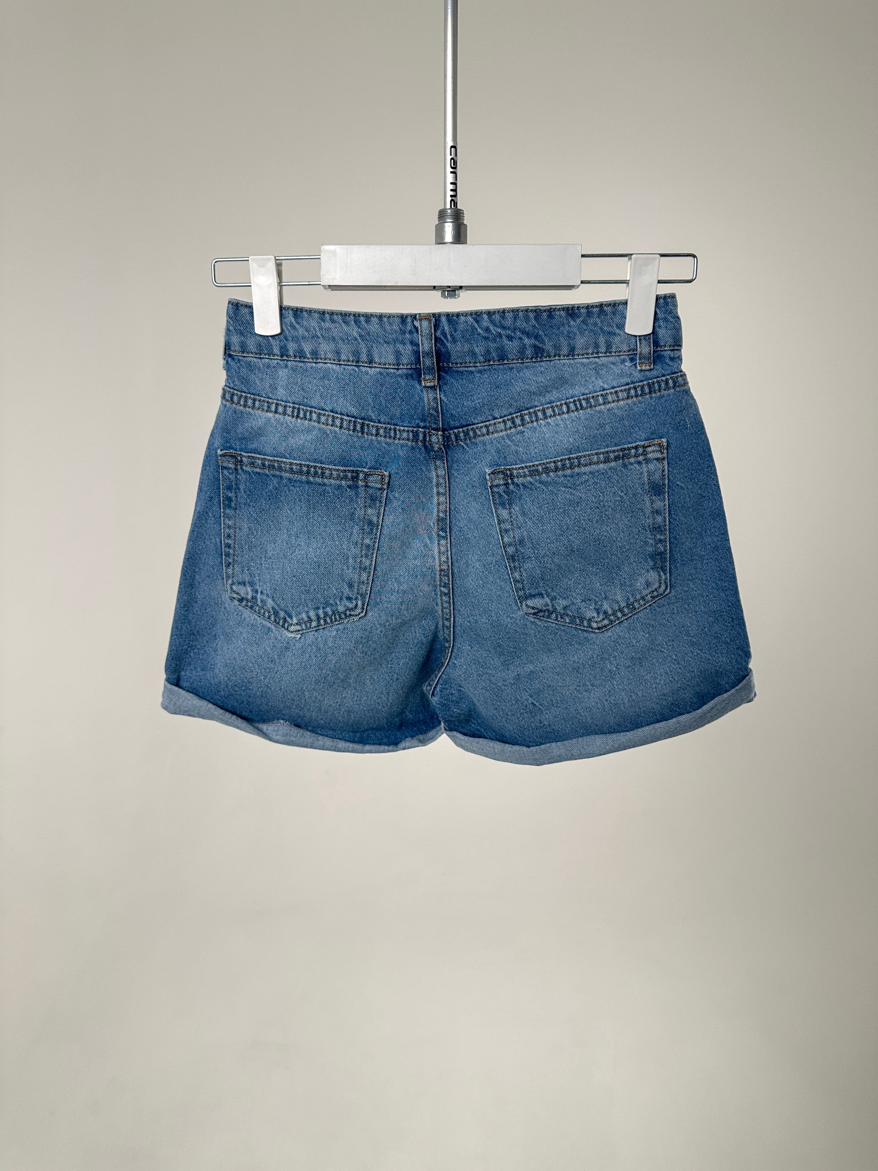 Duble Paça Denim Şort