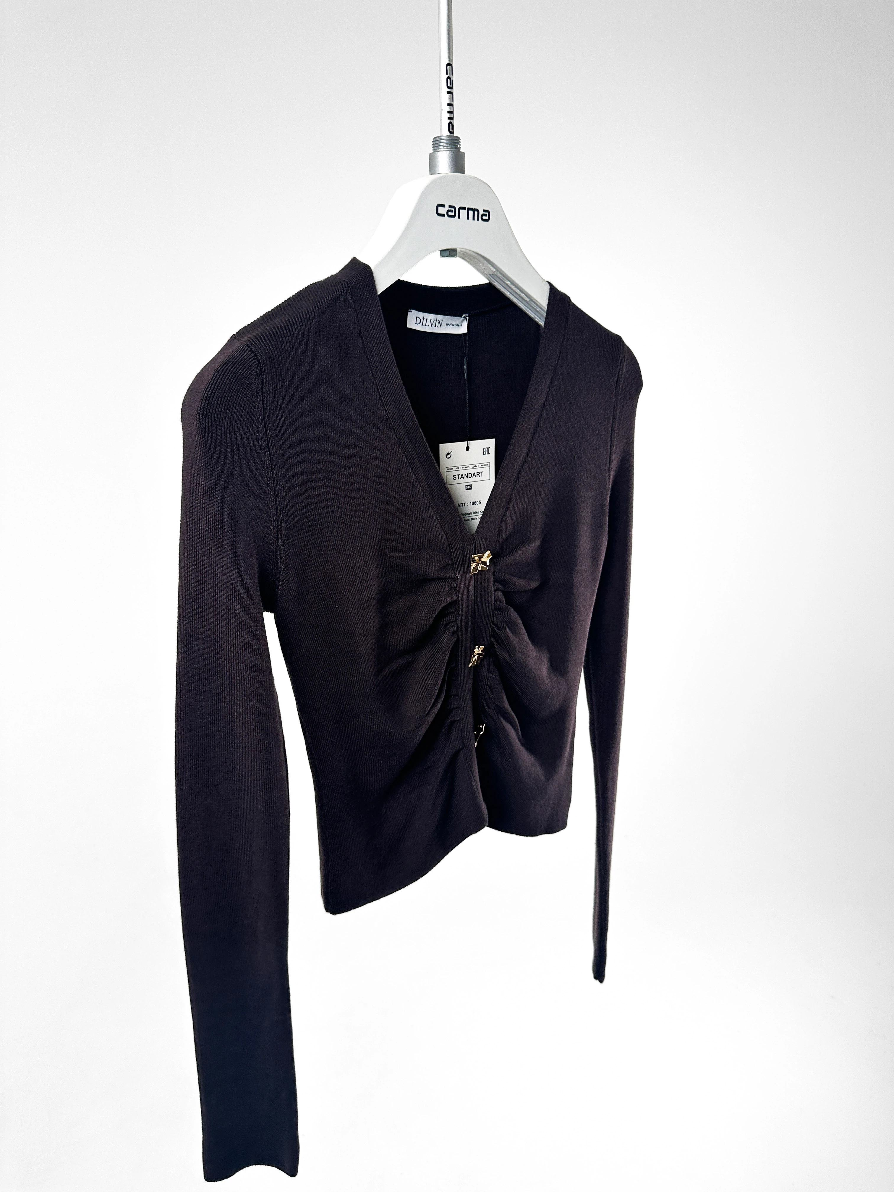 Büzgü Detaylı Triko Bluz