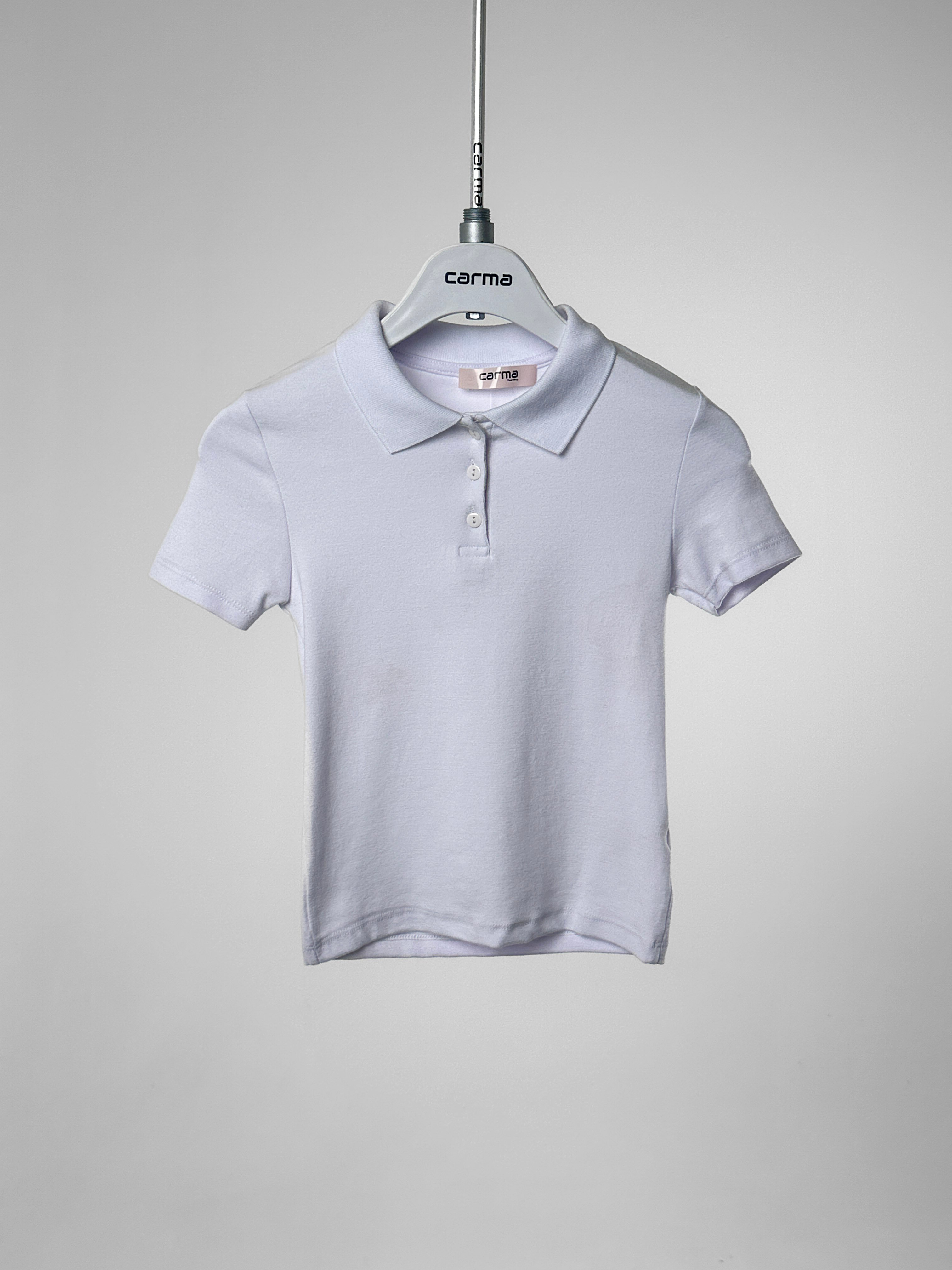 Polo Yaka Basic T-Shirt - beyaz