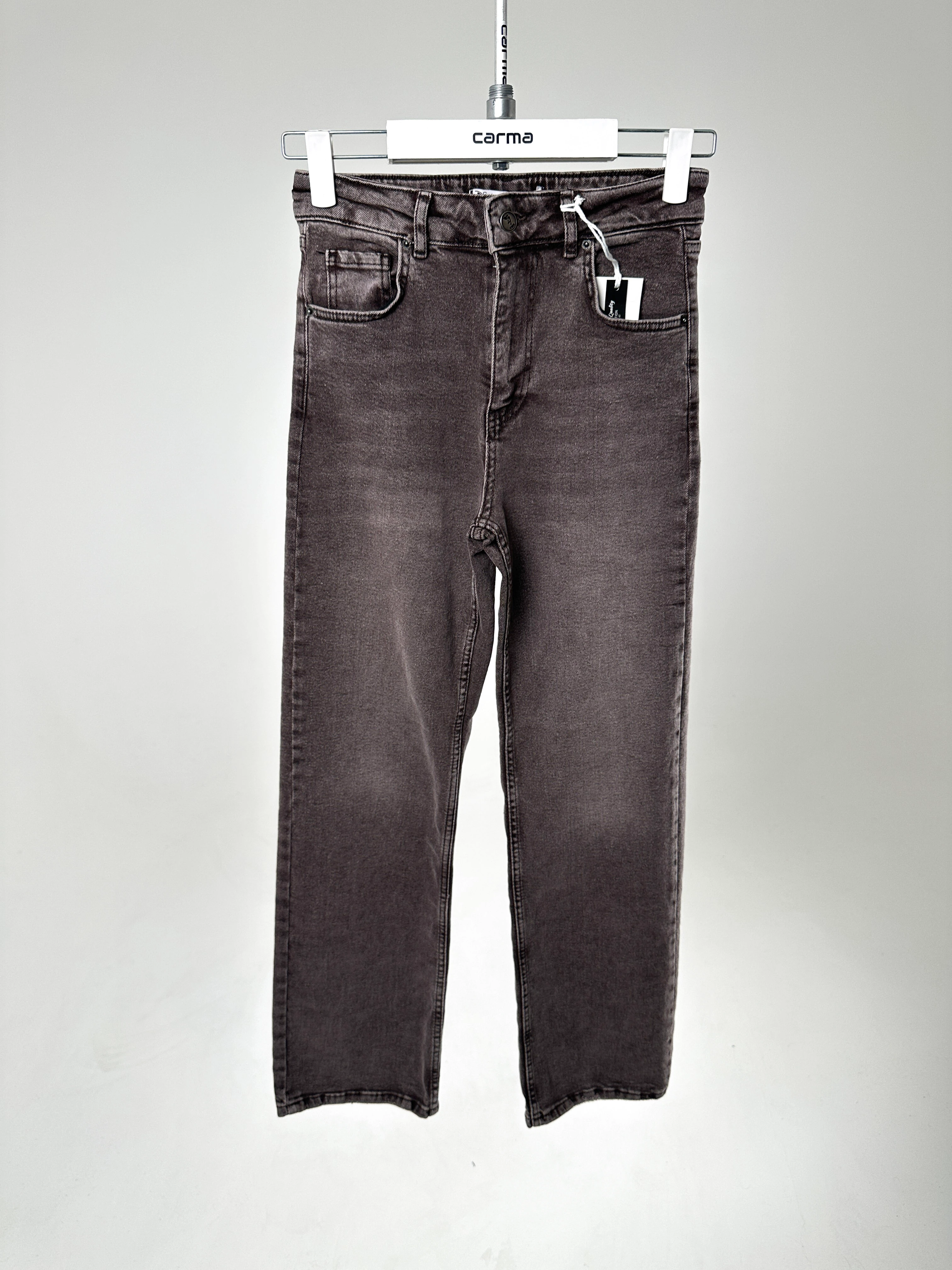 Yıkamalı Kahverengi Palazzo Jean - yıkamalı sütlü kahve