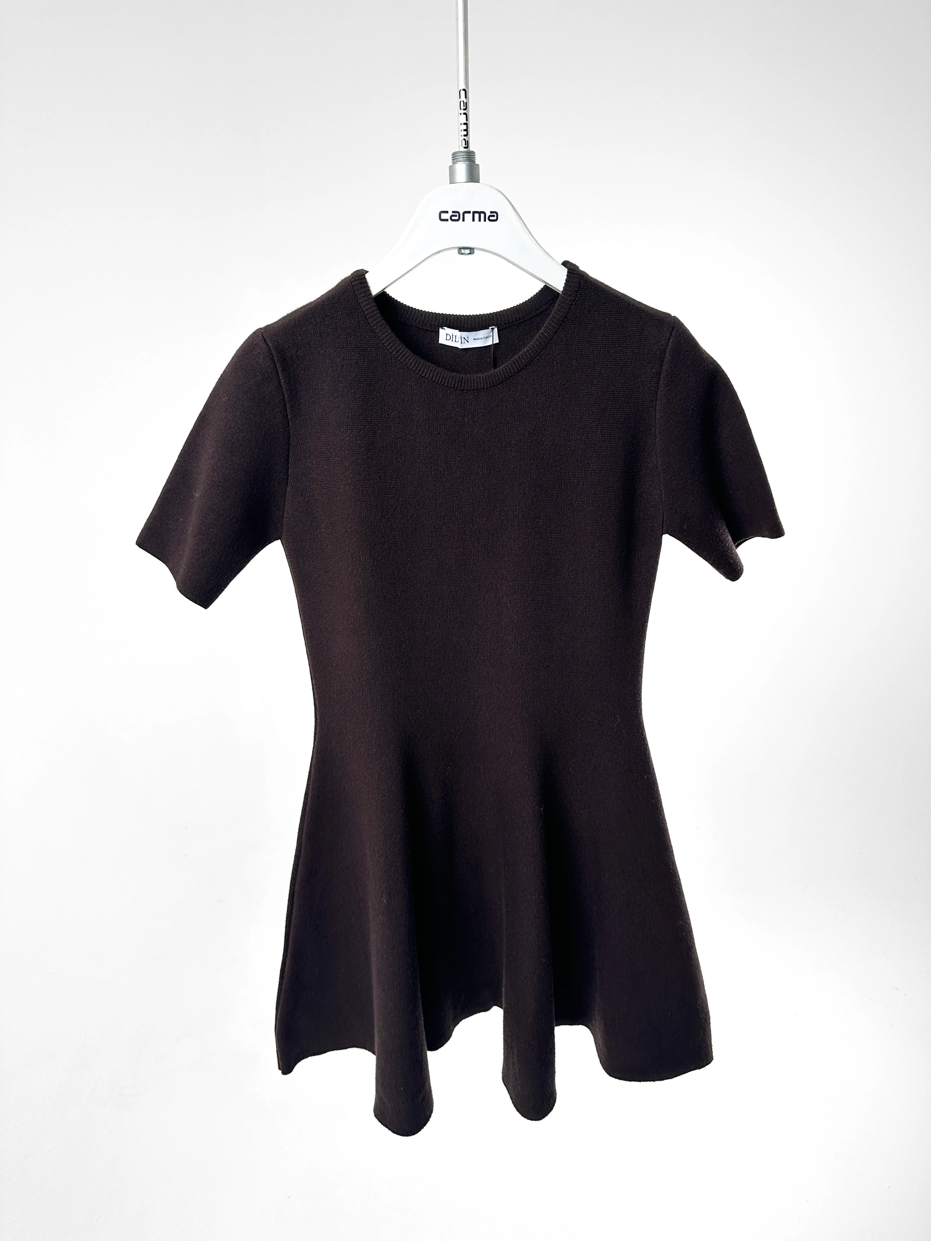 Triko Fit Elbise - acı kahve