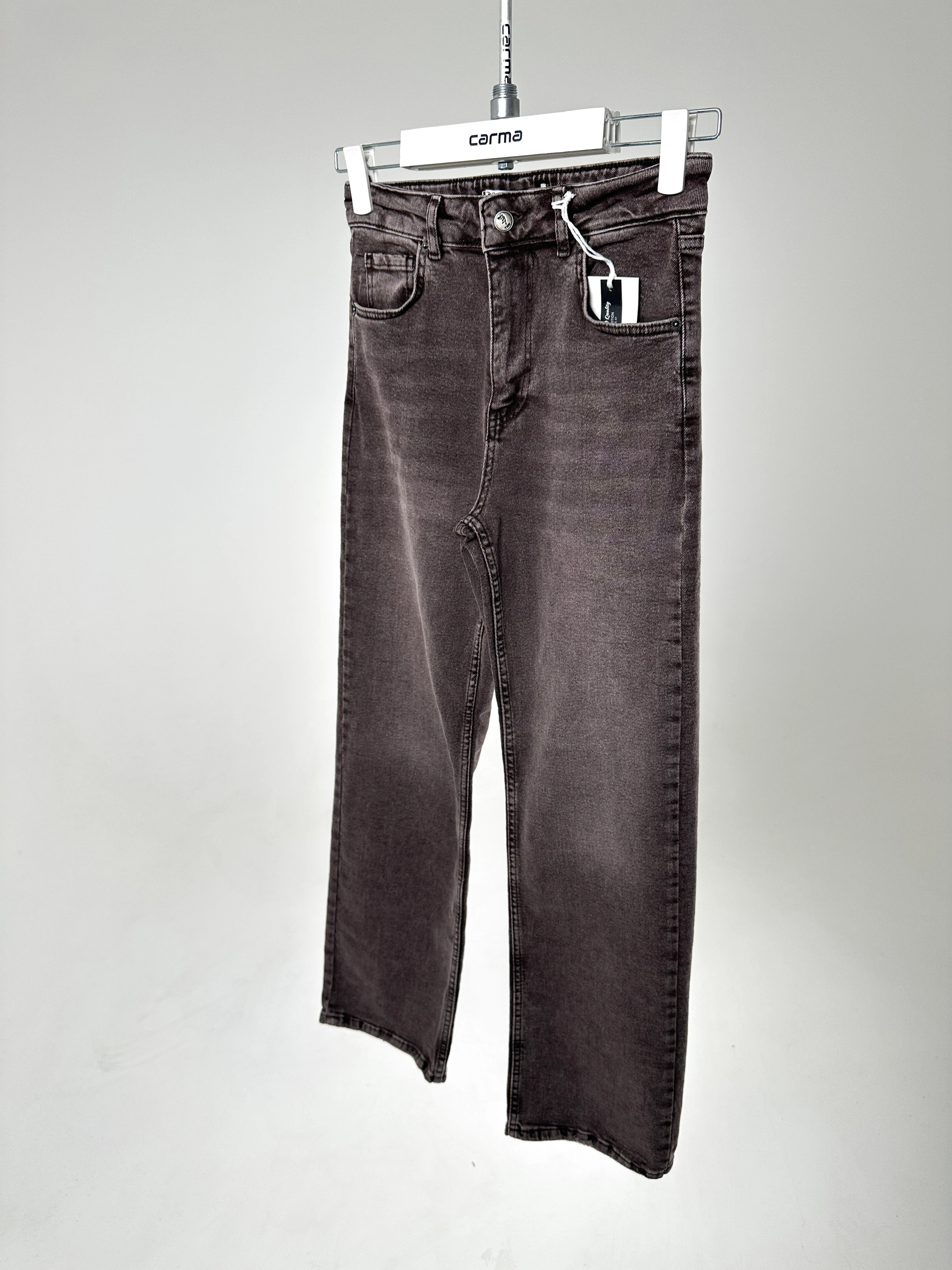 Yıkamalı Kahverengi Palazzo Jean