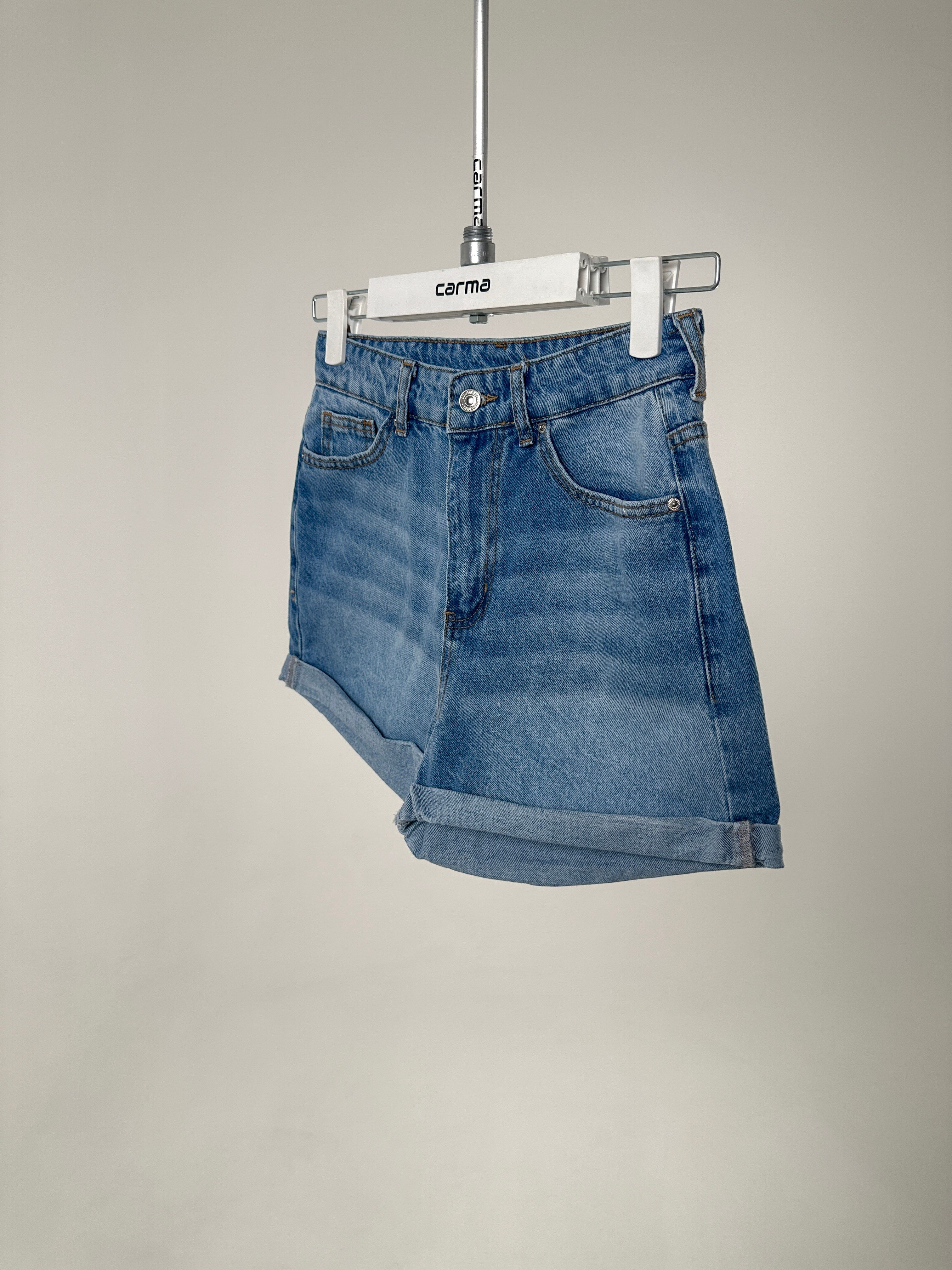 Duble Paça Denim Şort