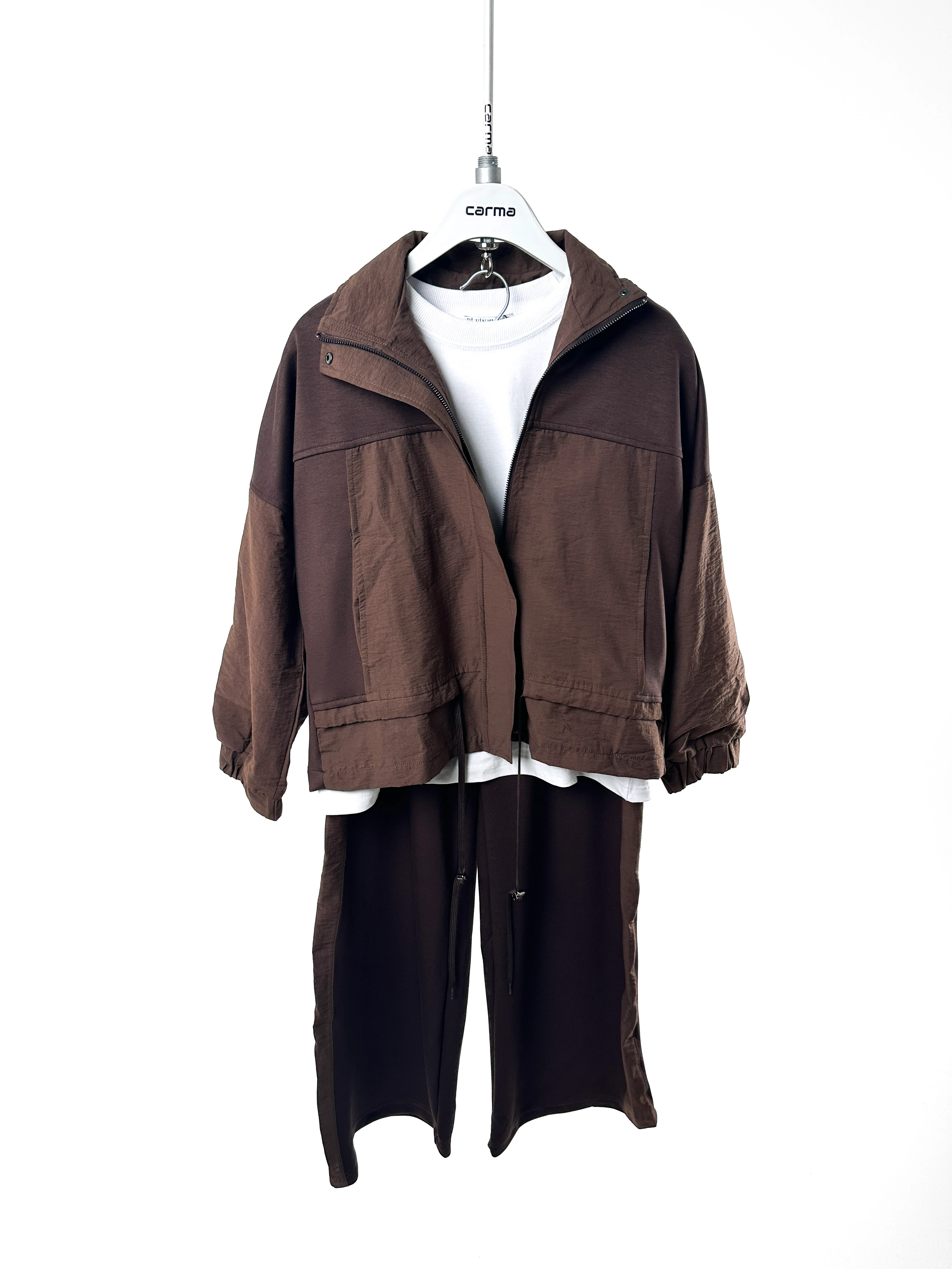 Paraşüt Detaylı Takım - kahve