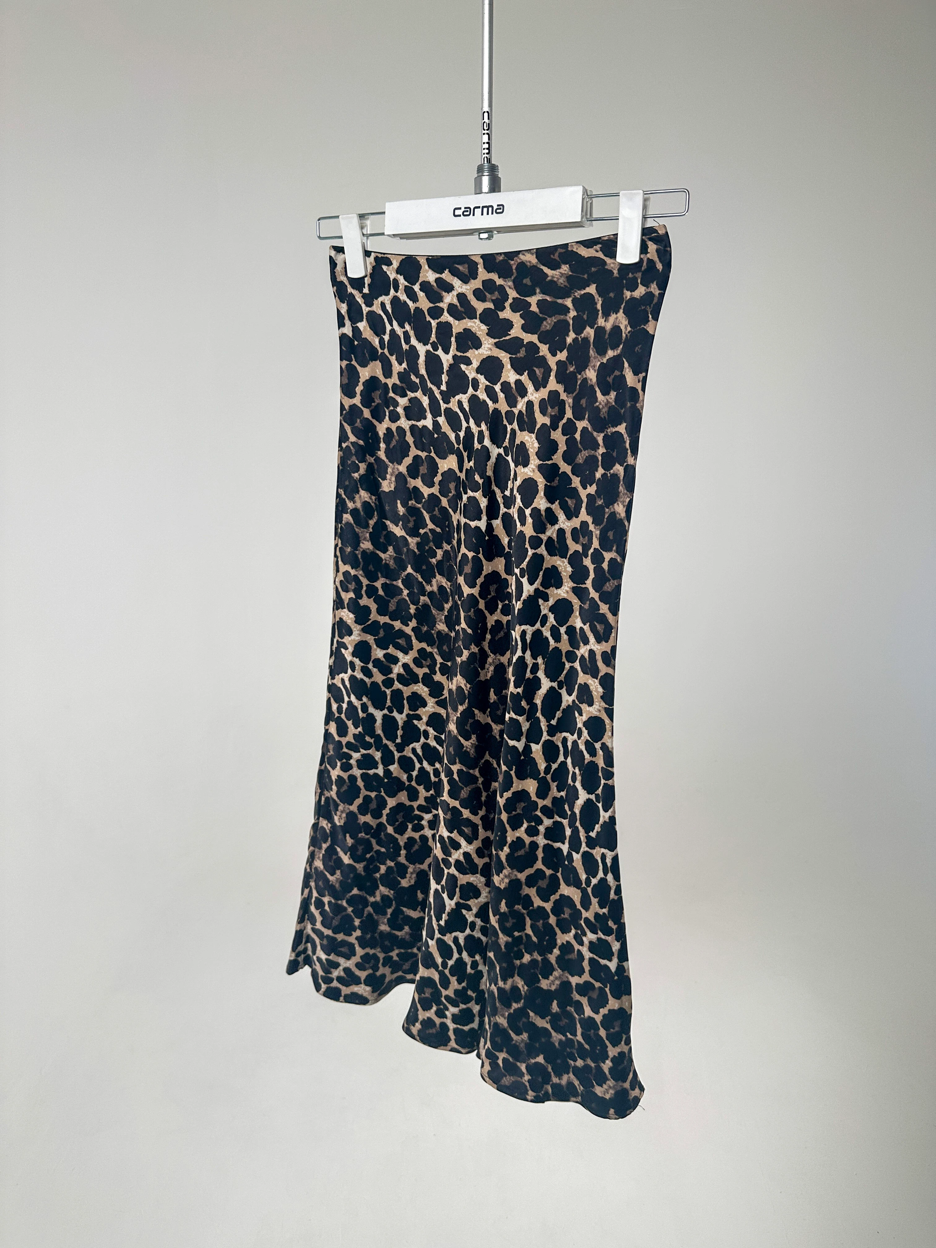 Leopar Desenli Saten Etek