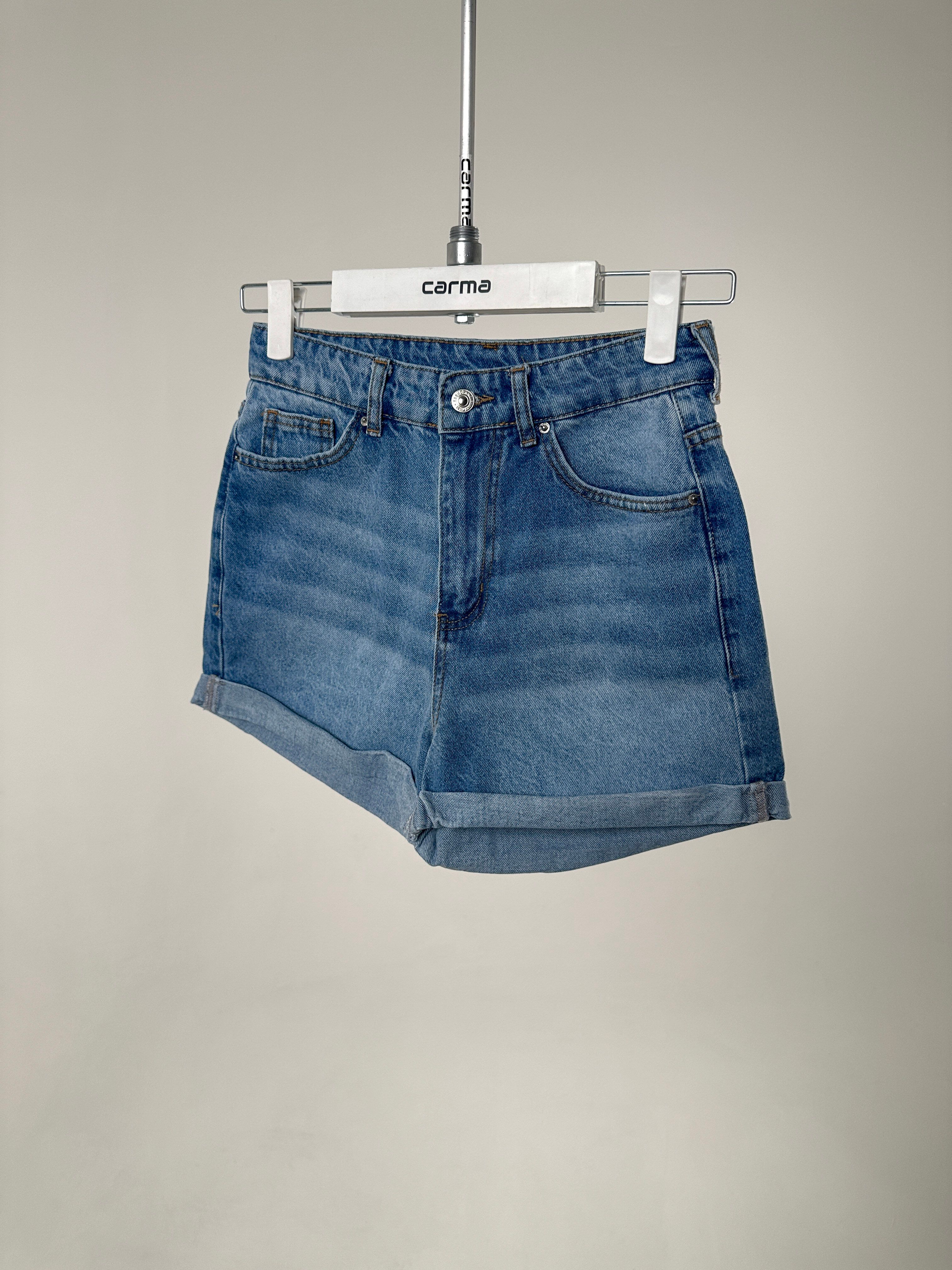 Duble Paça Denim Şort