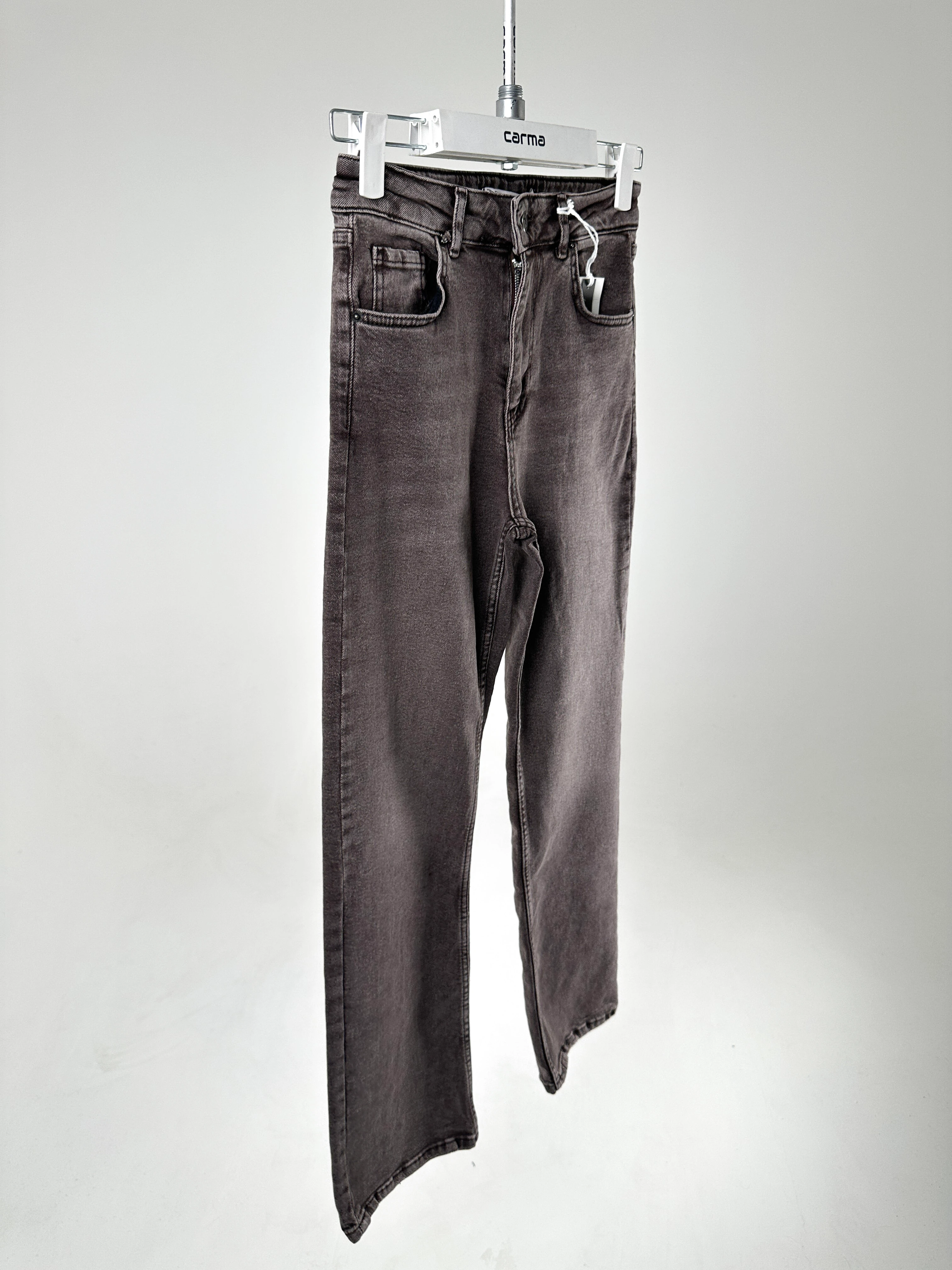 Yıkamalı Kahverengi Palazzo Jean