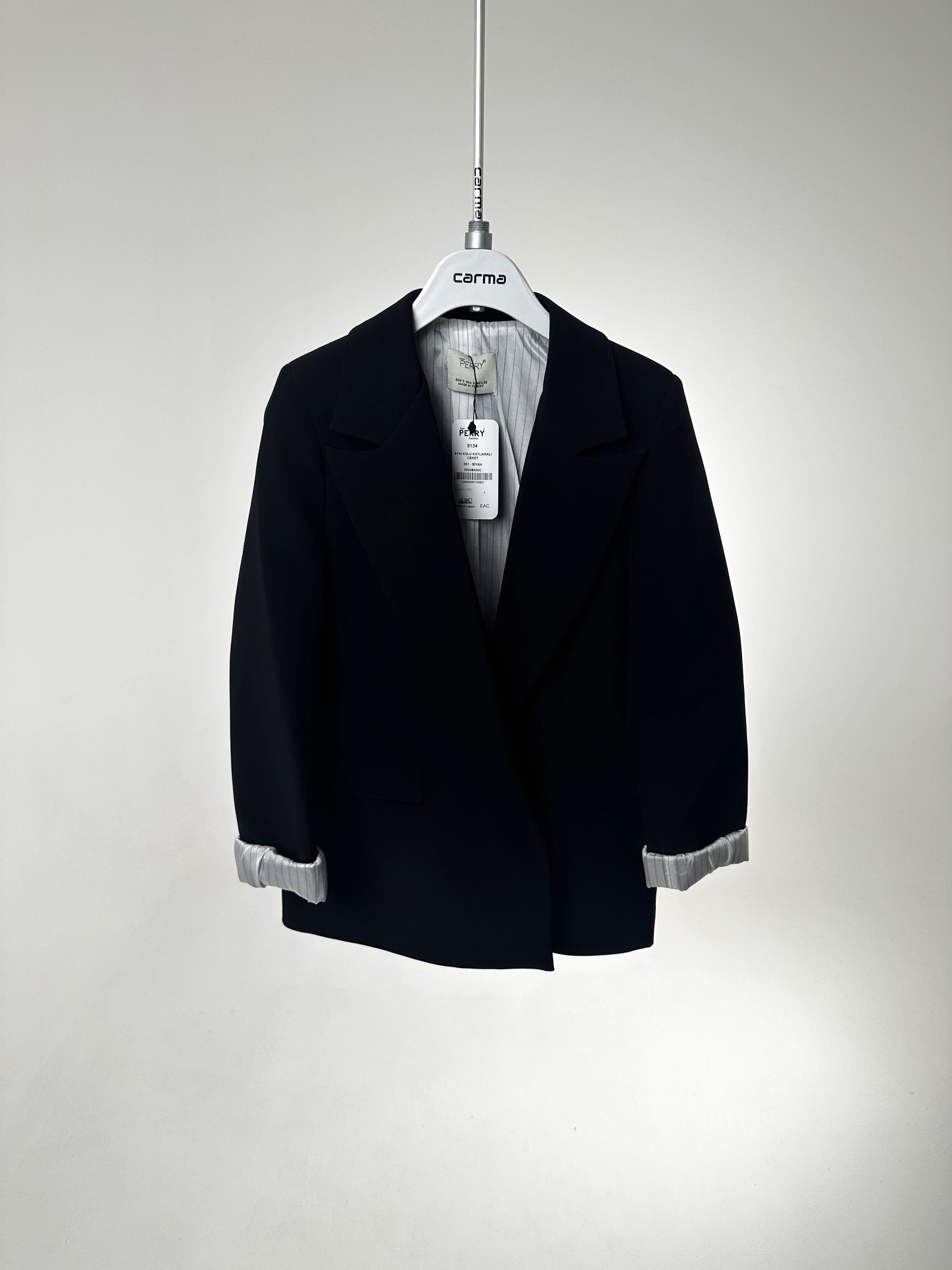 Klasik Düz Kesim Blazer Ceket - siyah