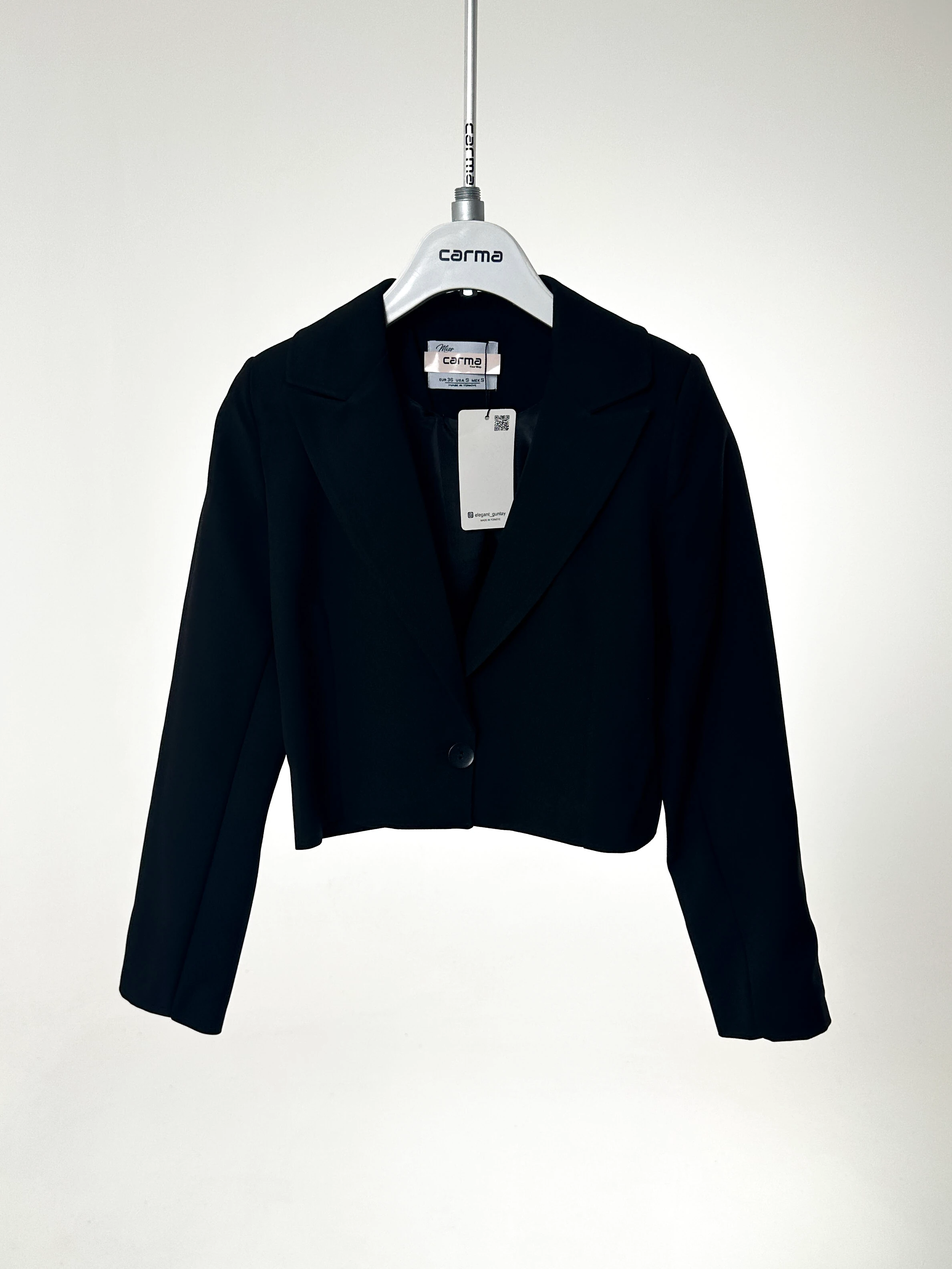 Crop Fit Blazer - siyah