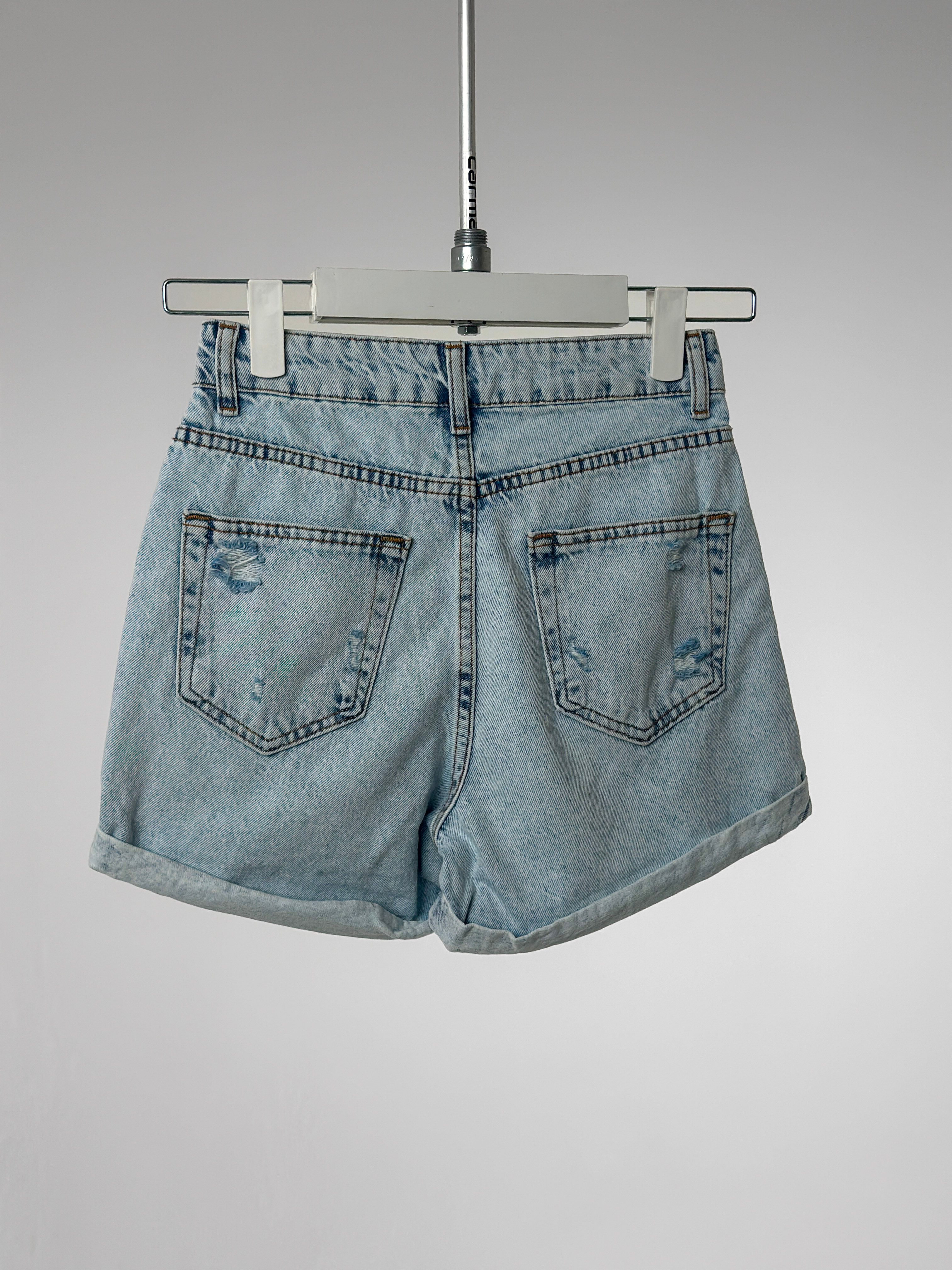 Raw Edge Denim Şort