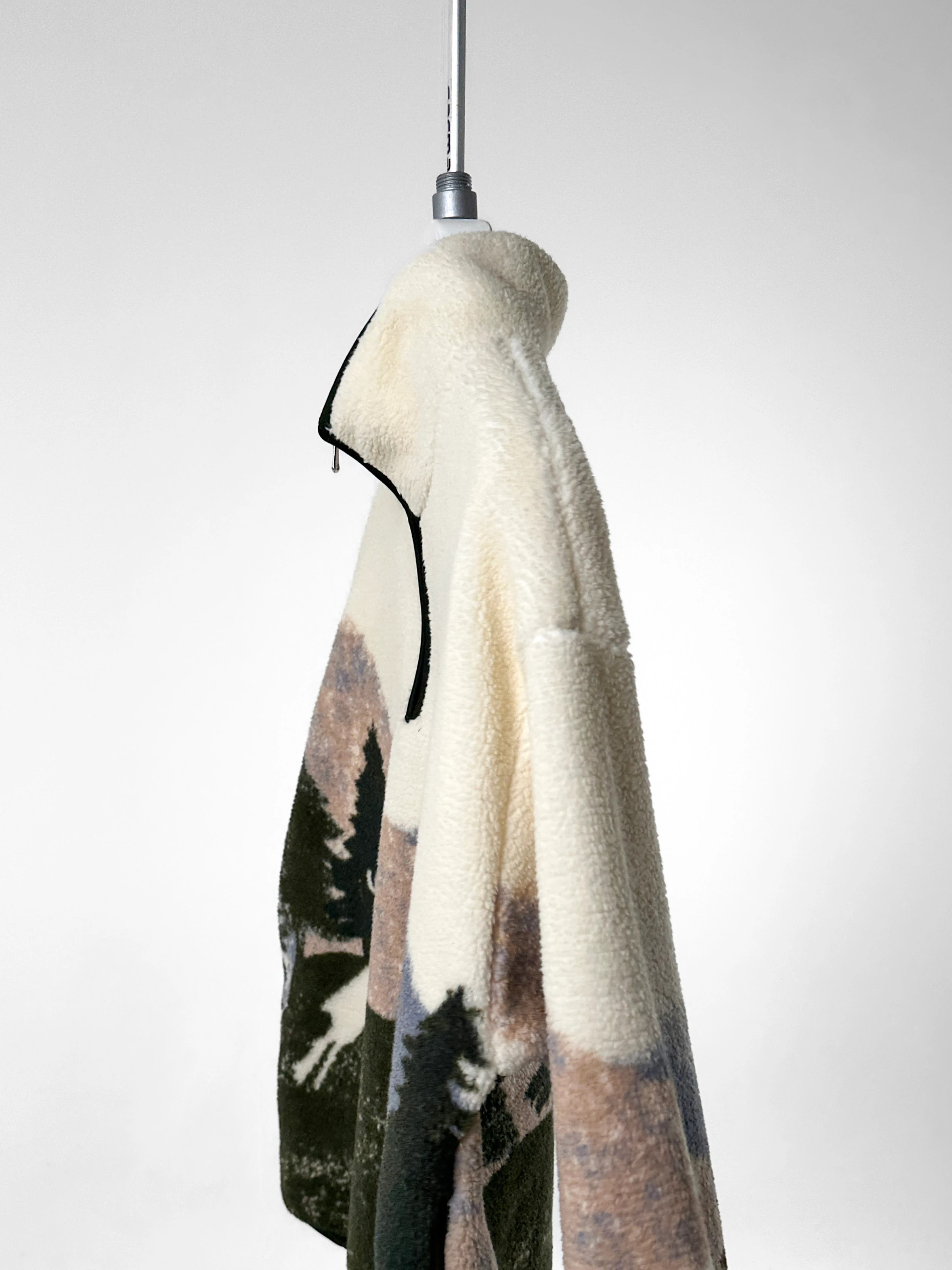 Desenli Yarım Fermuarlı Polar