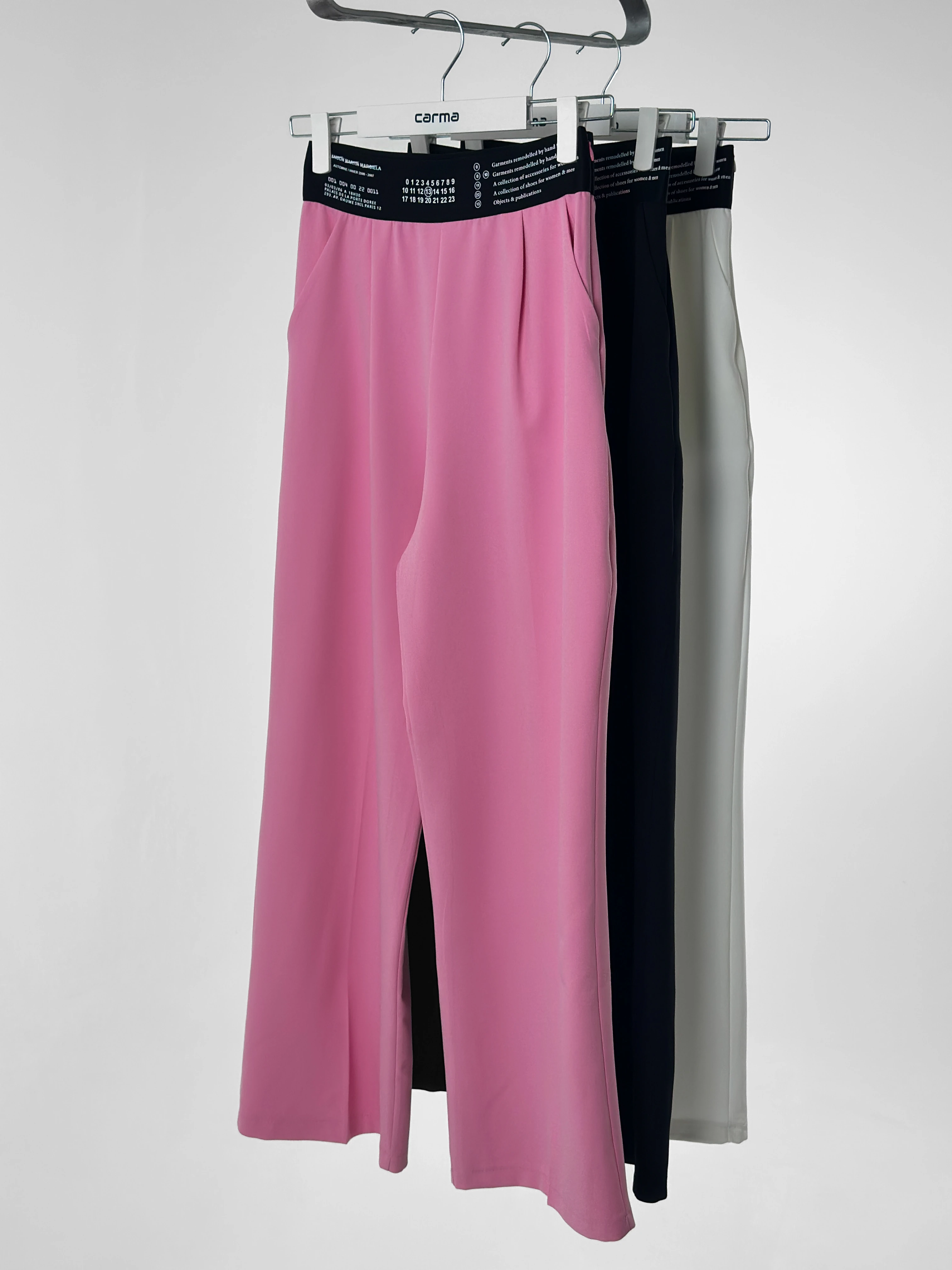 Yazılı Bel Detaylı Fit Pantolon