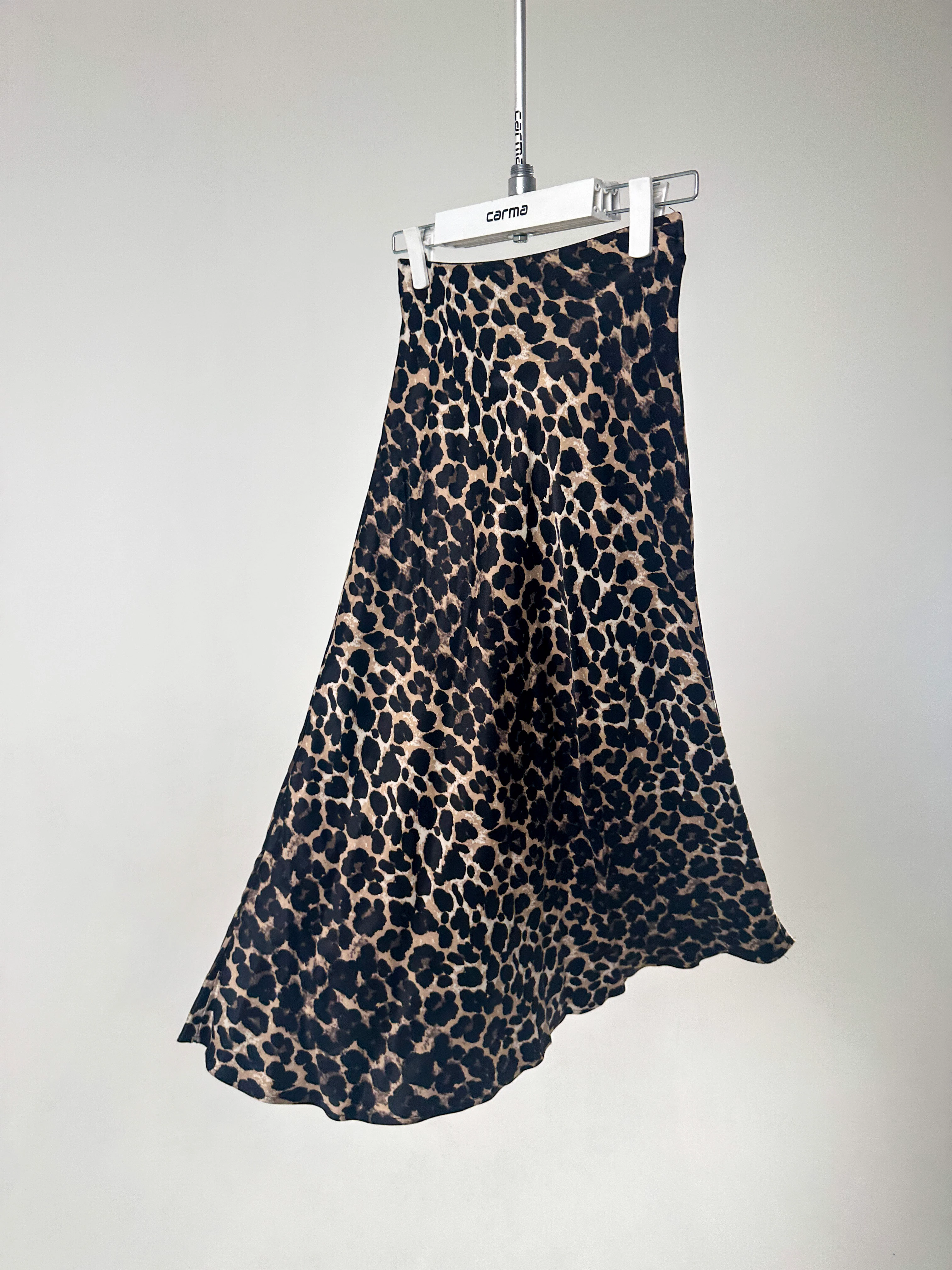 Leopar Desenli Saten Etek - leopar desen