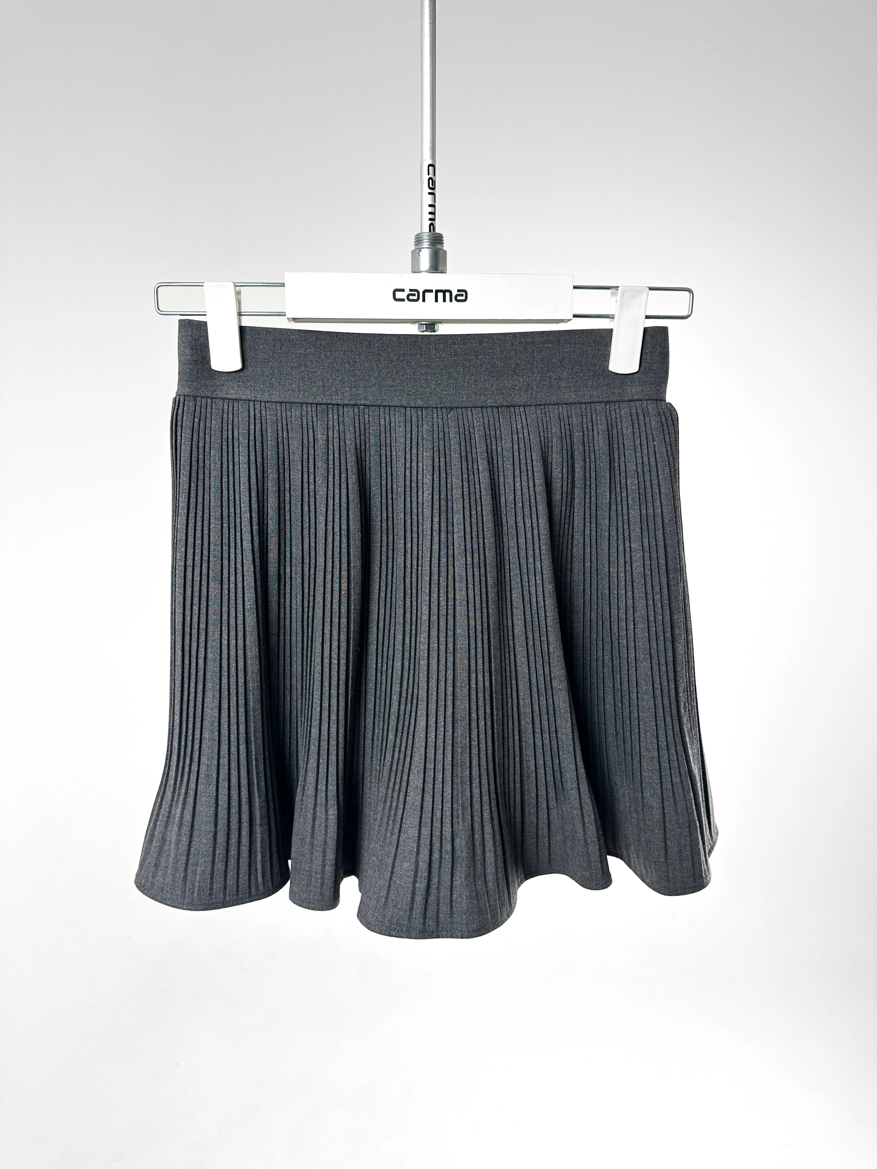 Pliseli Şort Etek - gri