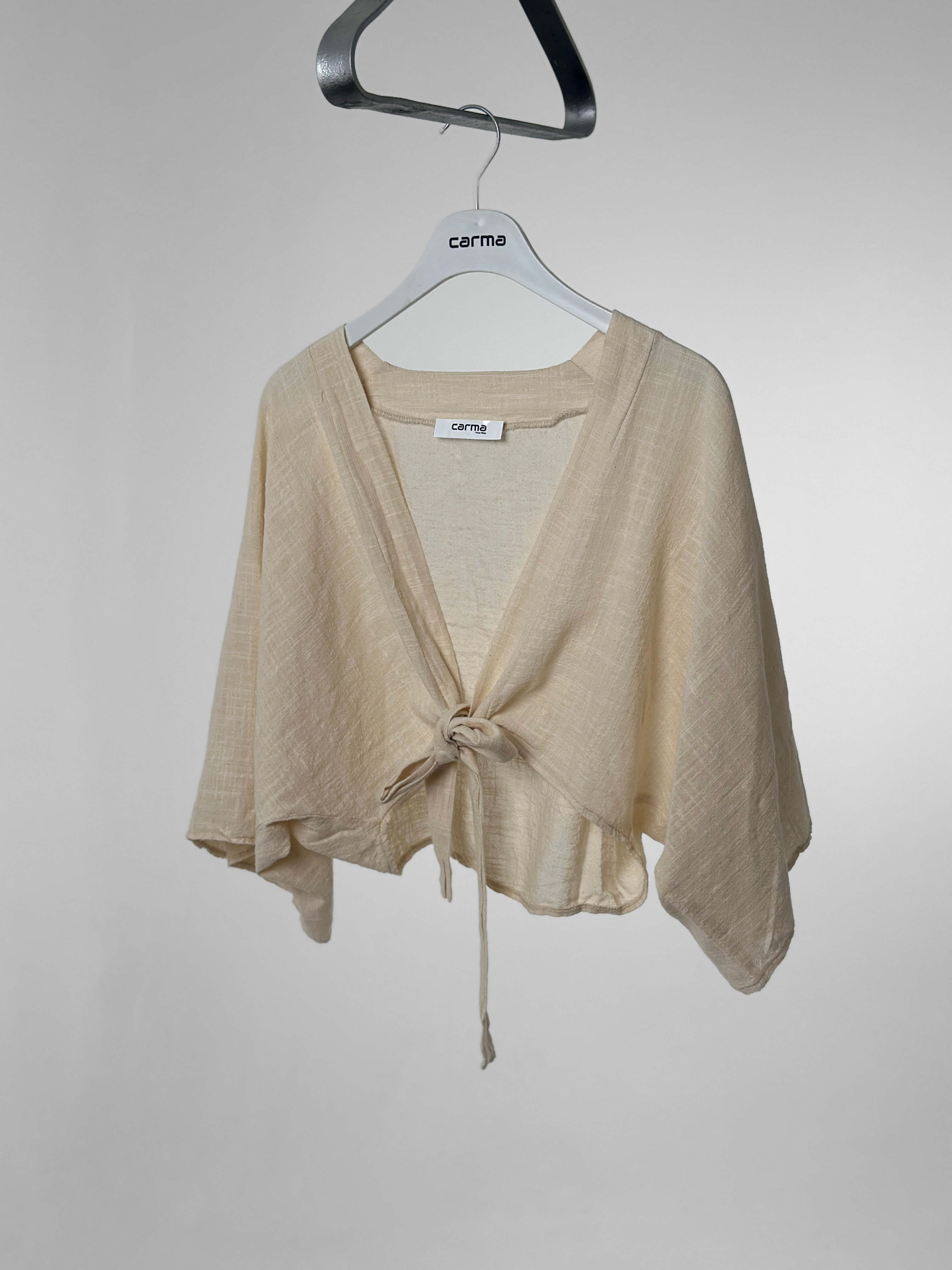 Keten Crop Kimono