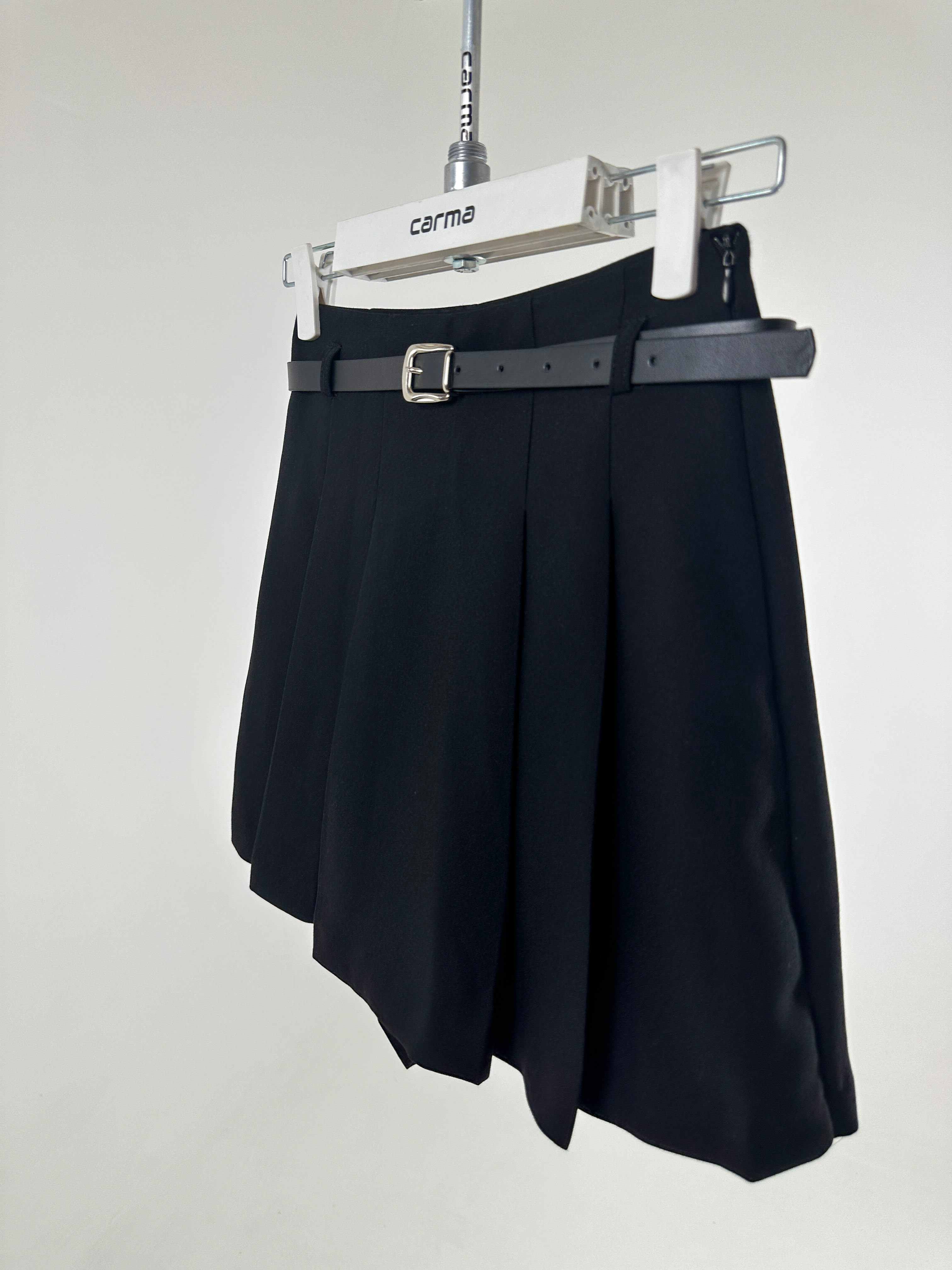 Kemerli Pileli Şort Etek